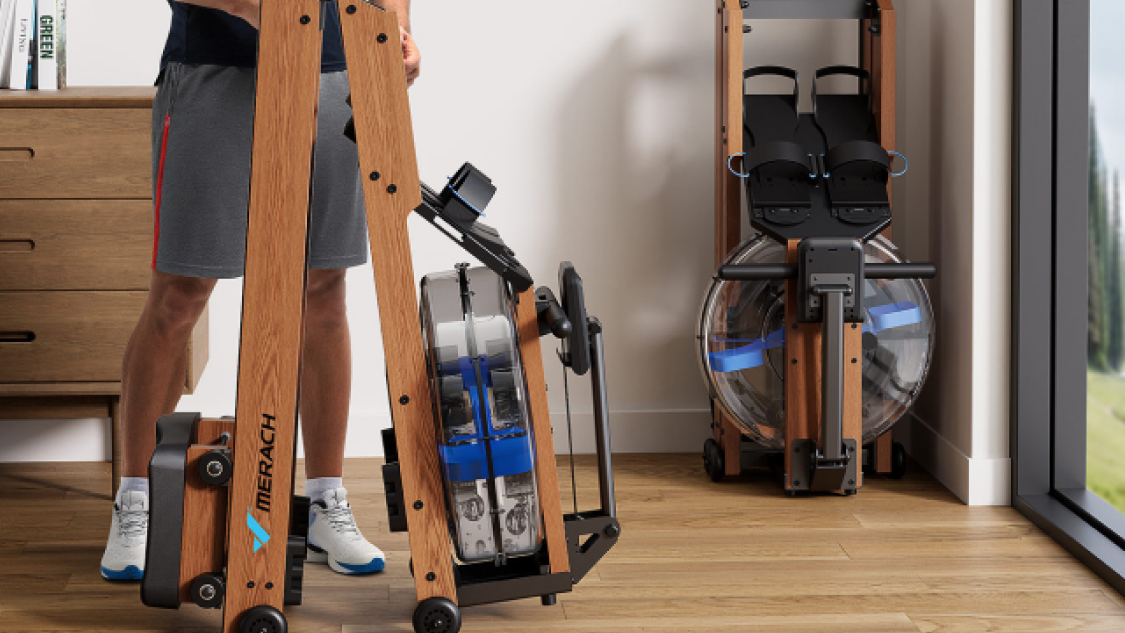 foldable rowing machine guide