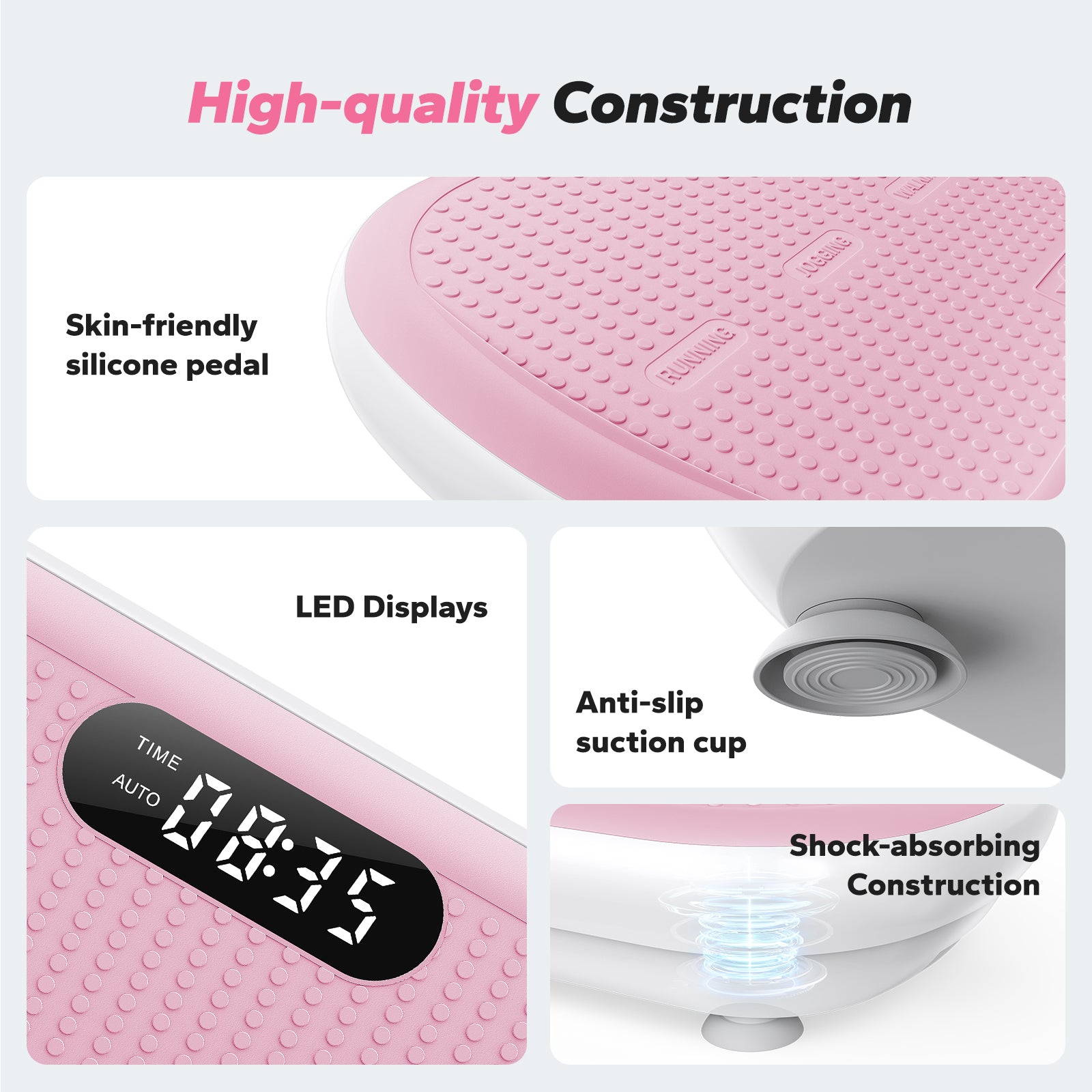 SurgeVib V40 High-Power 440 lbs Vibration Plate for Weight Loss-Pink