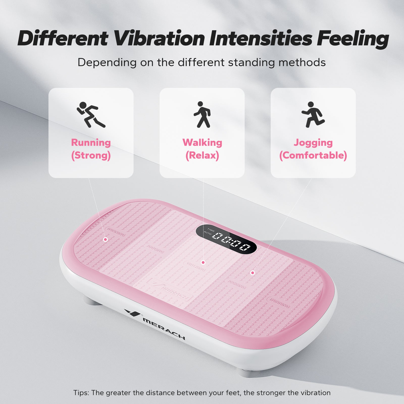 SurgeVib V40 High-Power 440 lbs Vibration Plate for Weight Loss-Pink