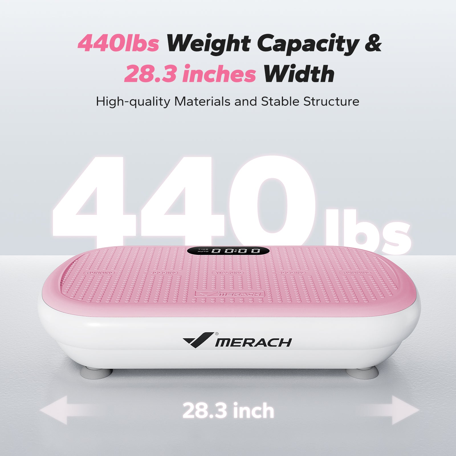 SurgeVib V40 High-Power 440 lbs Vibration Plate for Weight Loss-Pink