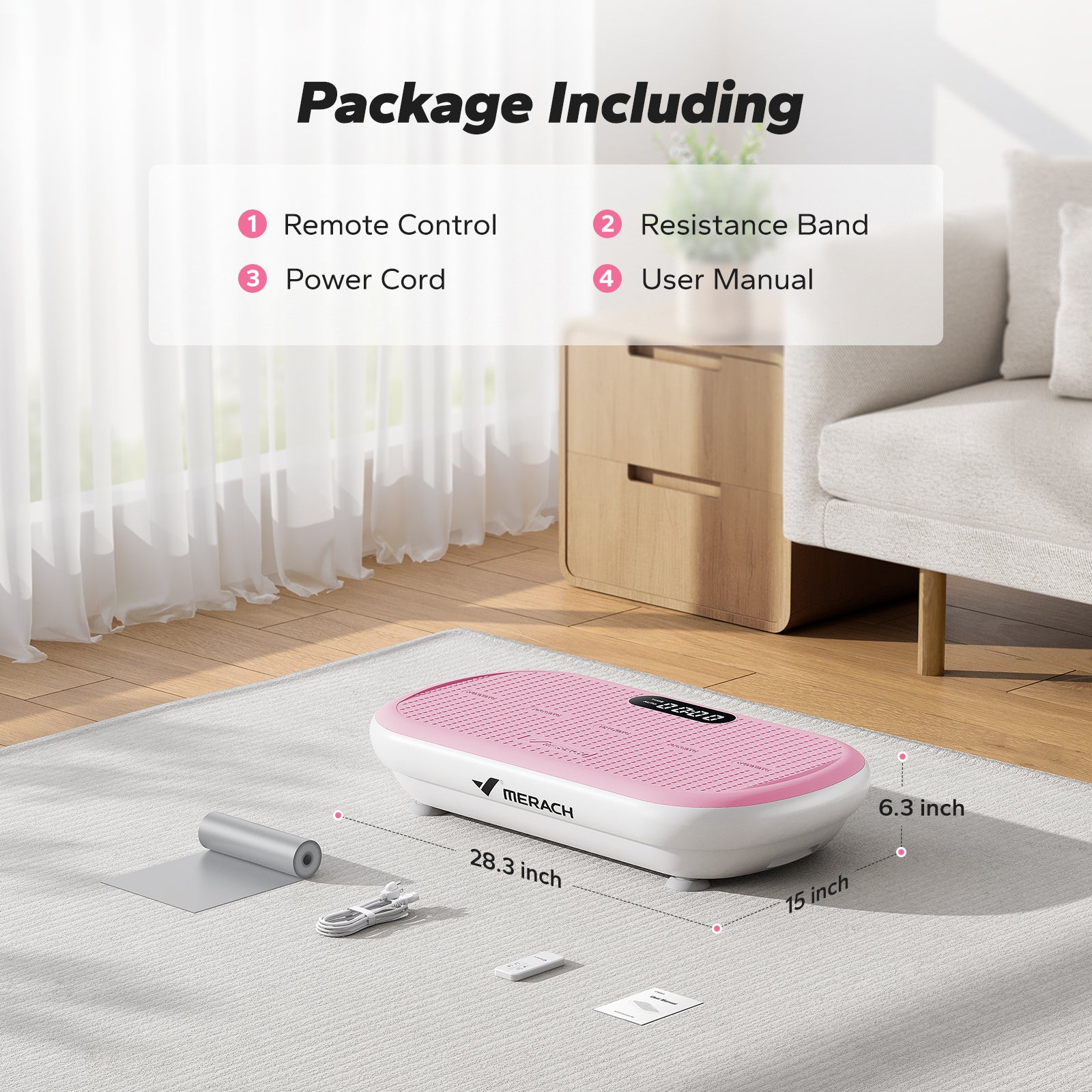 SurgeVib V40 High-Power 440 lbs Vibration Plate for Weight Loss-Pink