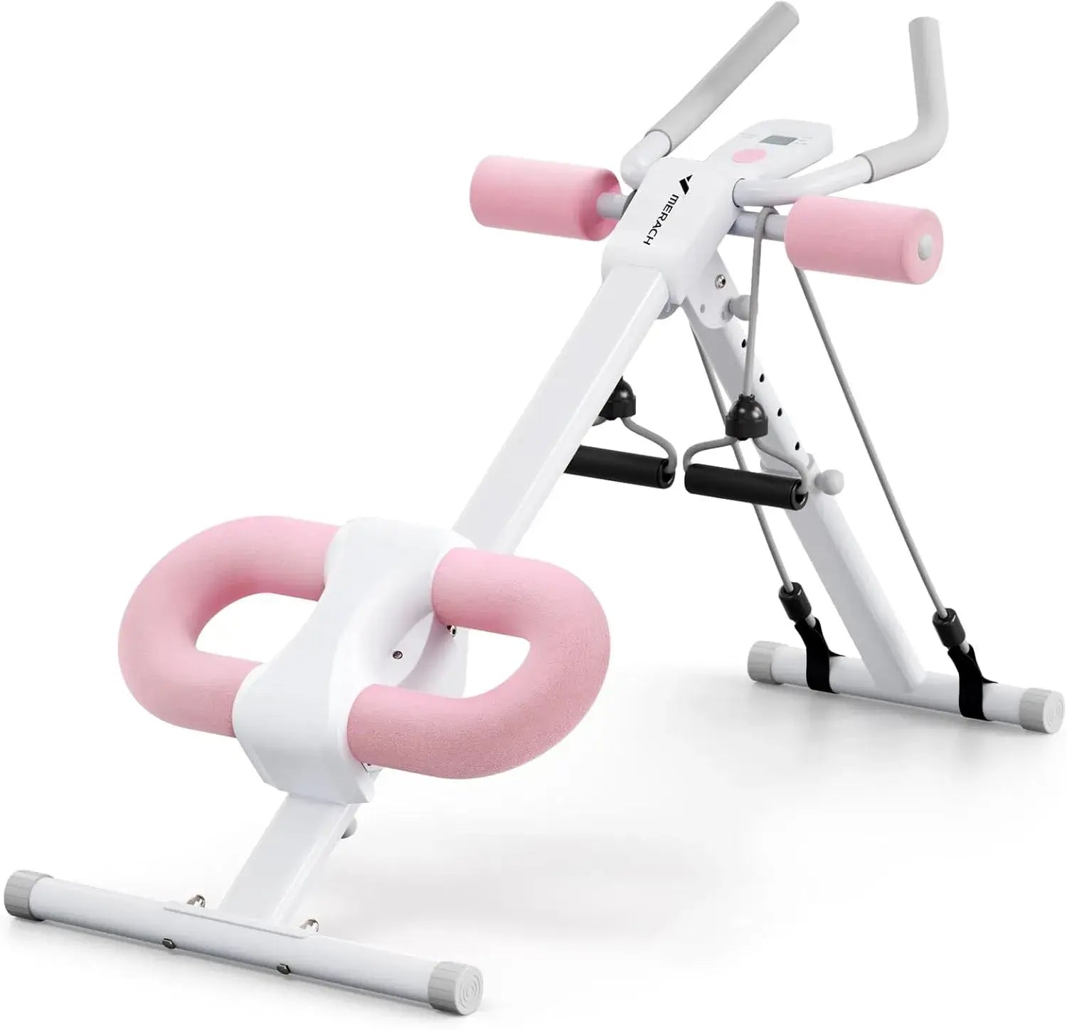 MERACH Adjustable Core Ab Exercise System Machine Full Body Workout for Home Gym Foldable Knee Protection Pink Trainer