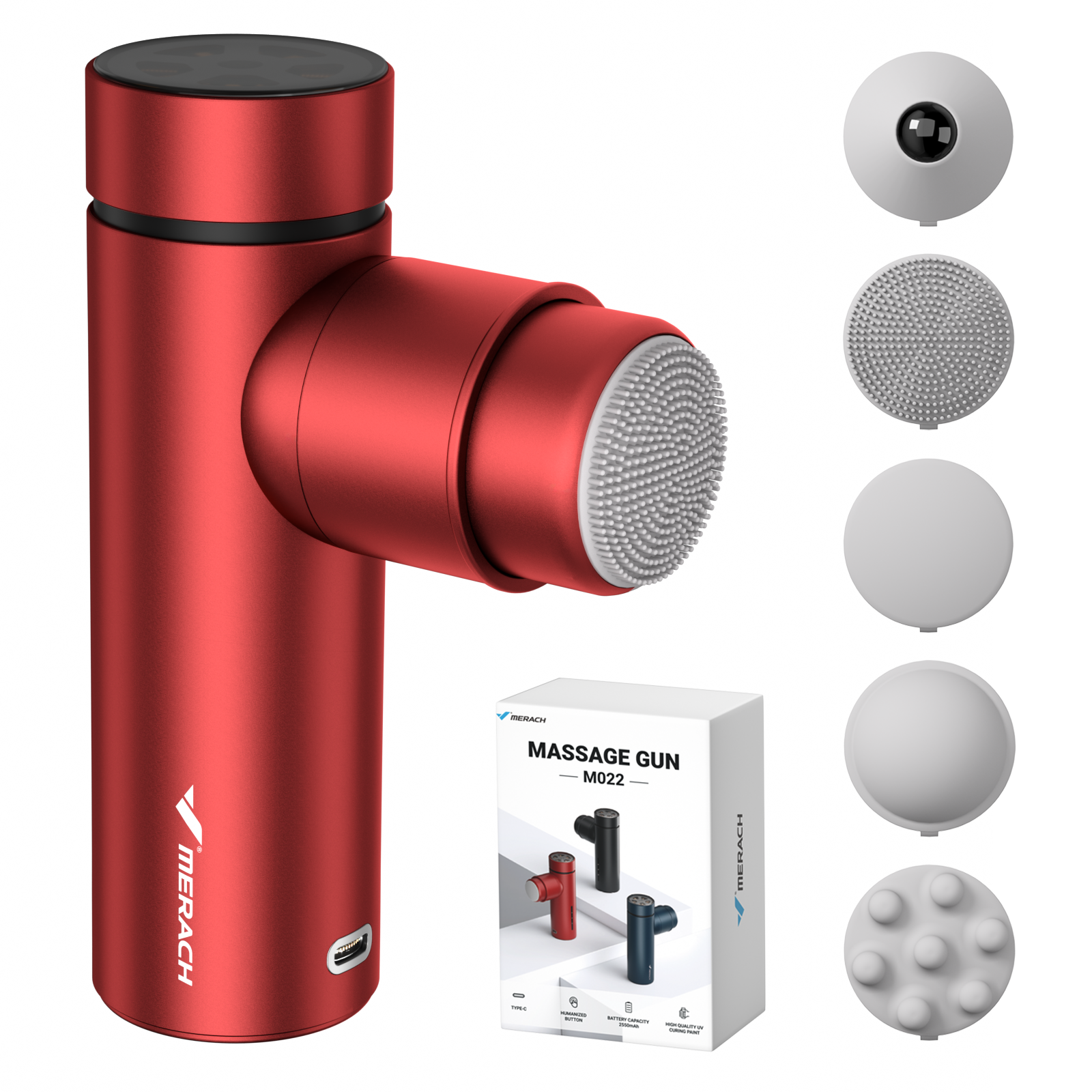Portable Handheld Massage Gun with 5 Heads