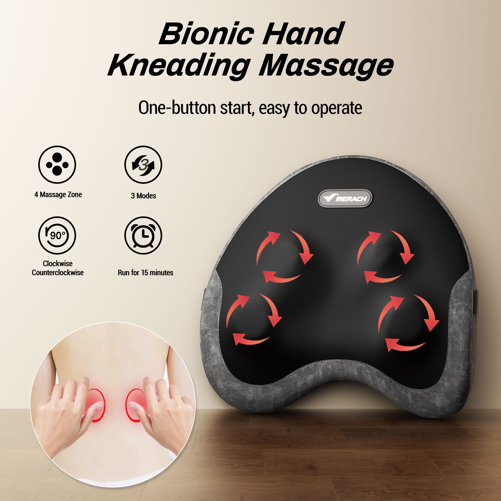 MERACH Cordless Heated Back Massager