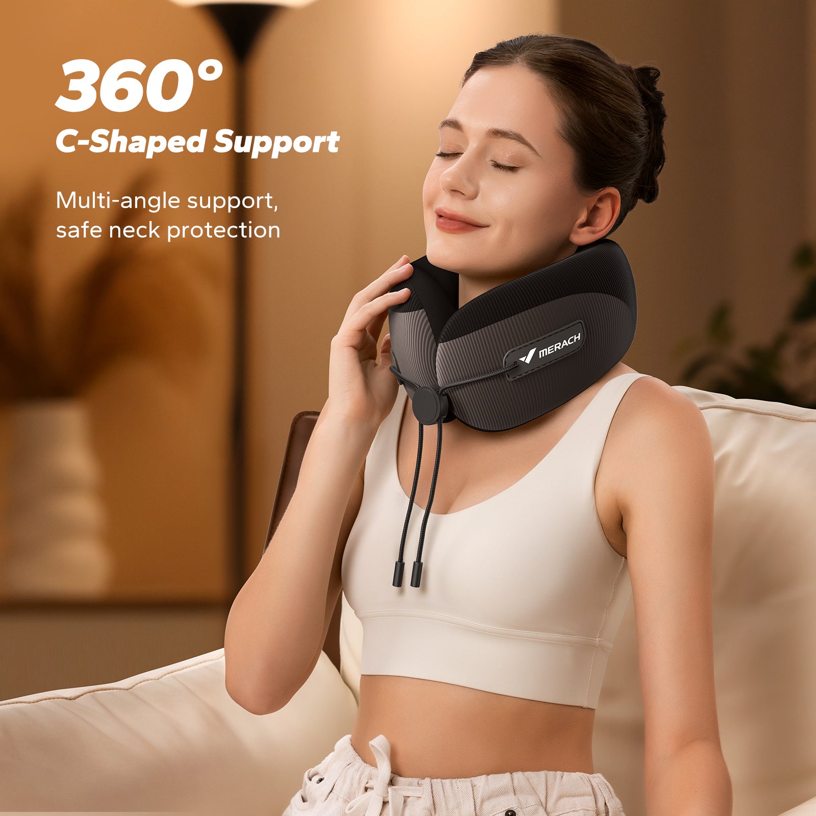 MERACH Heated Travel Pillow with Massage