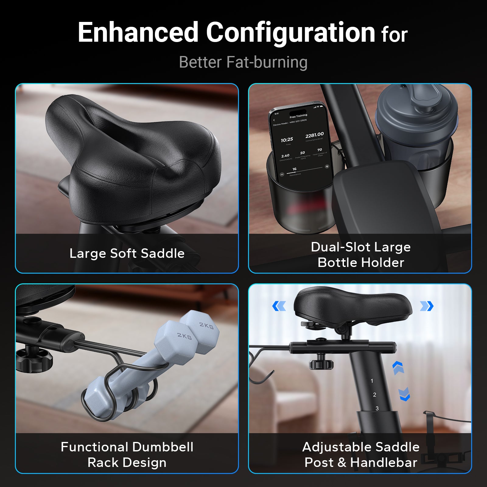 stationary bicycle with screen