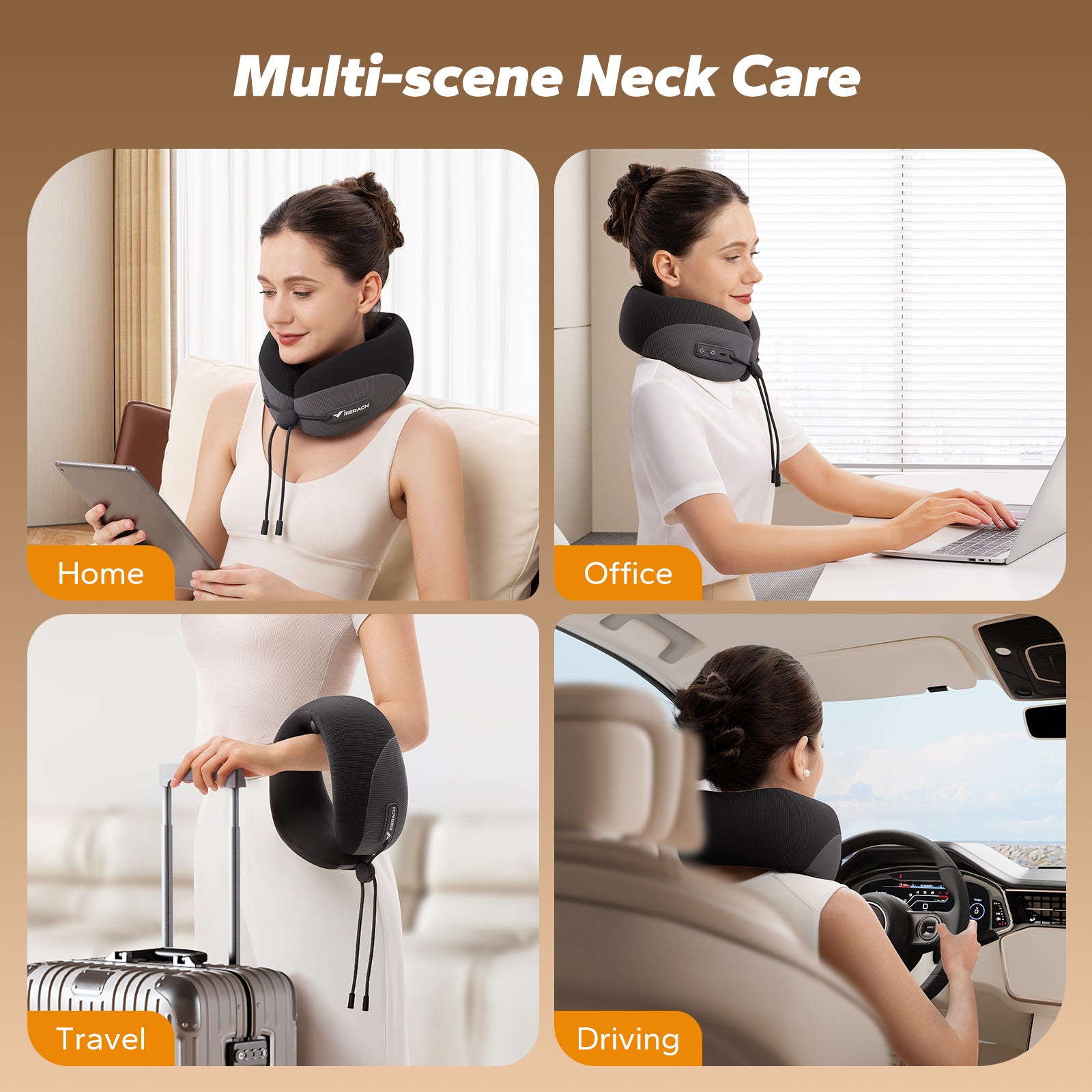 MERACH Heated Travel Pillow with Massage