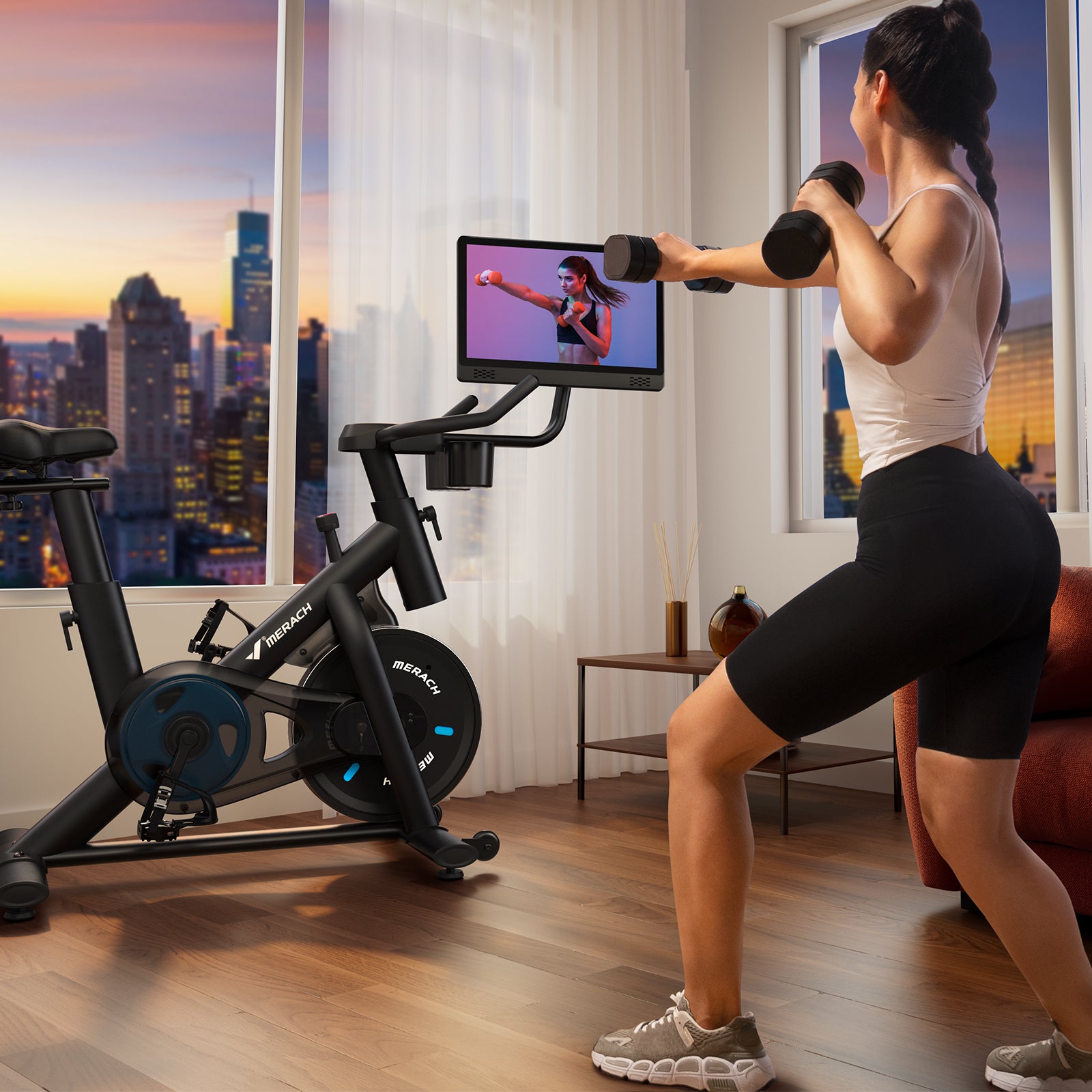 exercise bike with screen