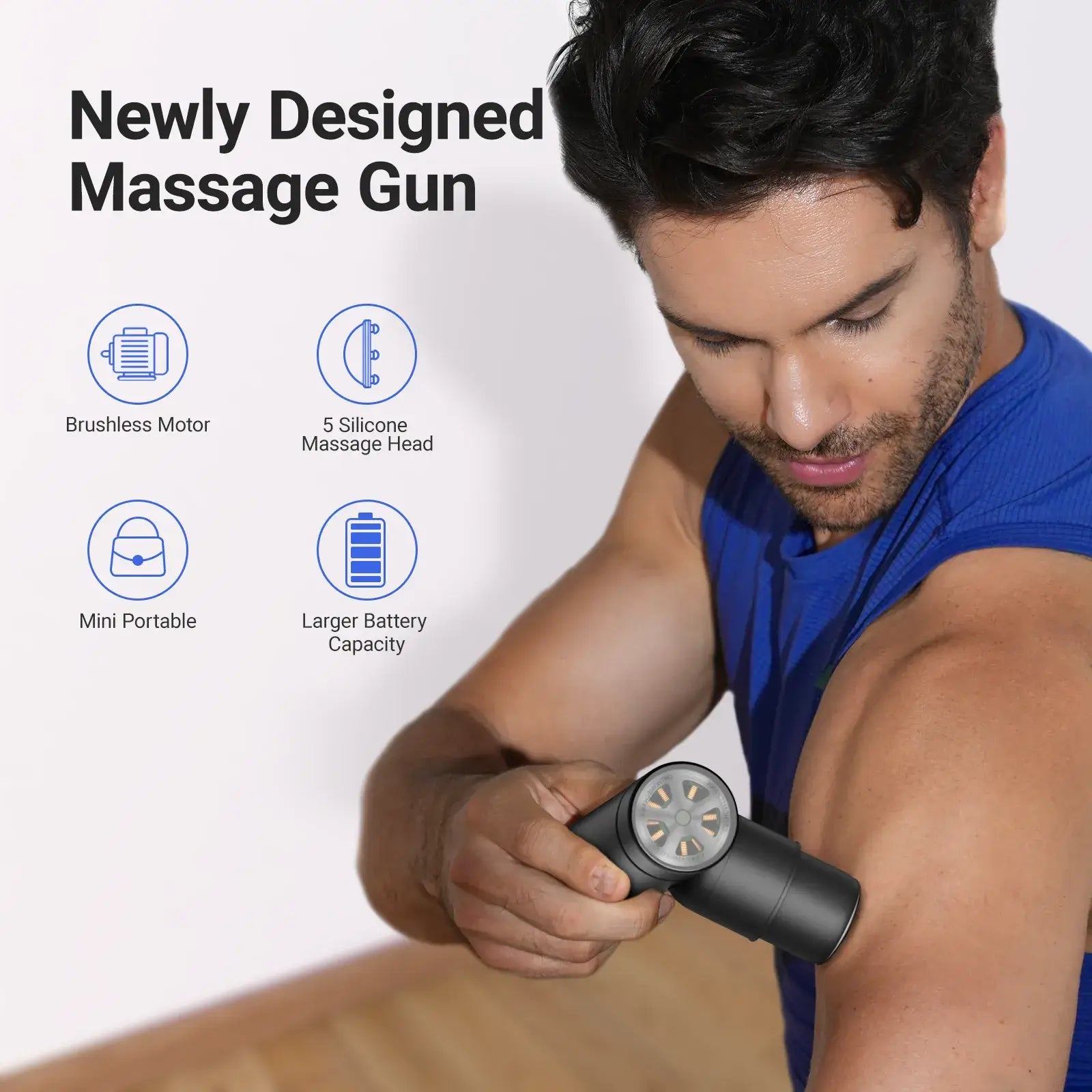 Portable Handheld Massage Gun with 5 Heads