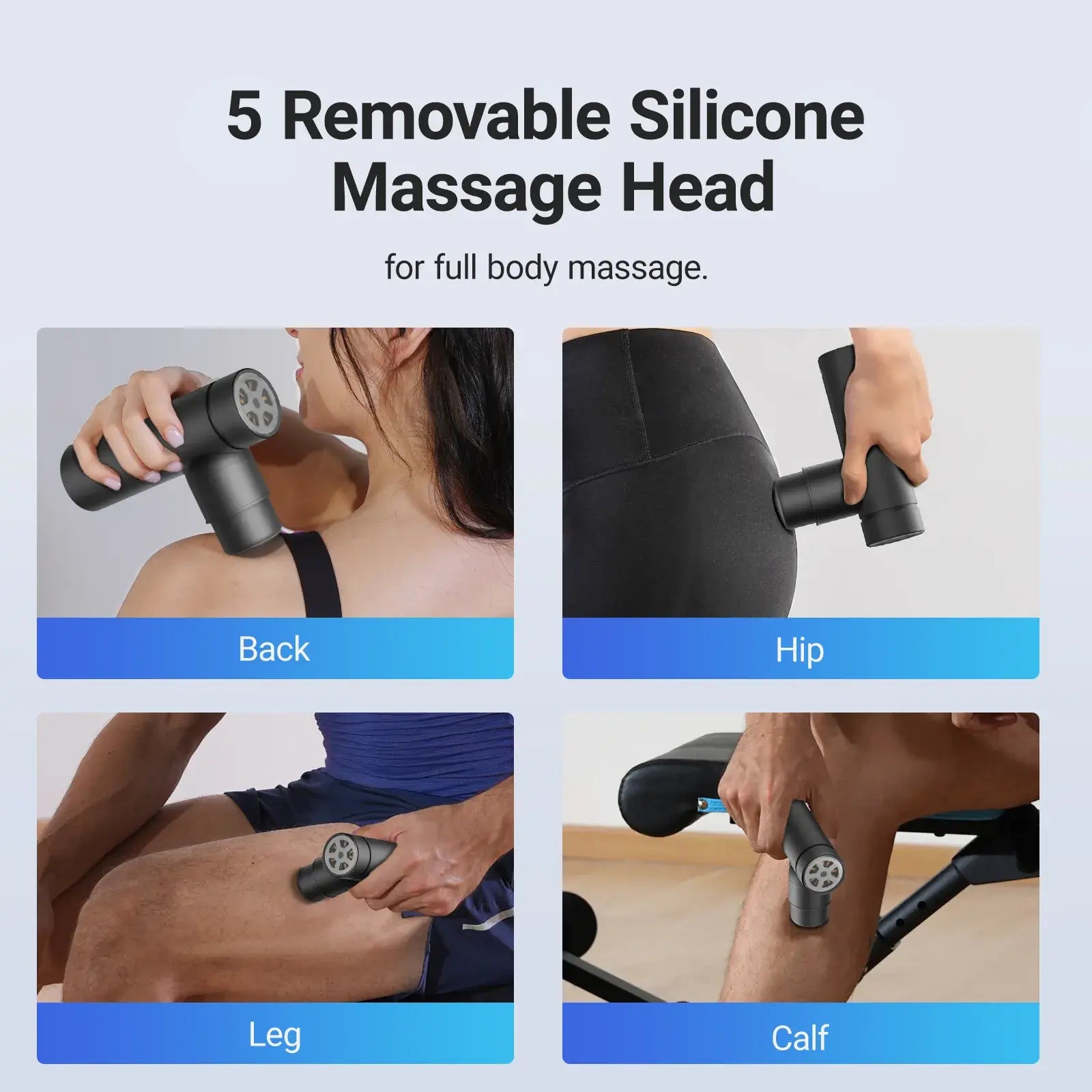 Portable Handheld Massage Gun with 5 Heads