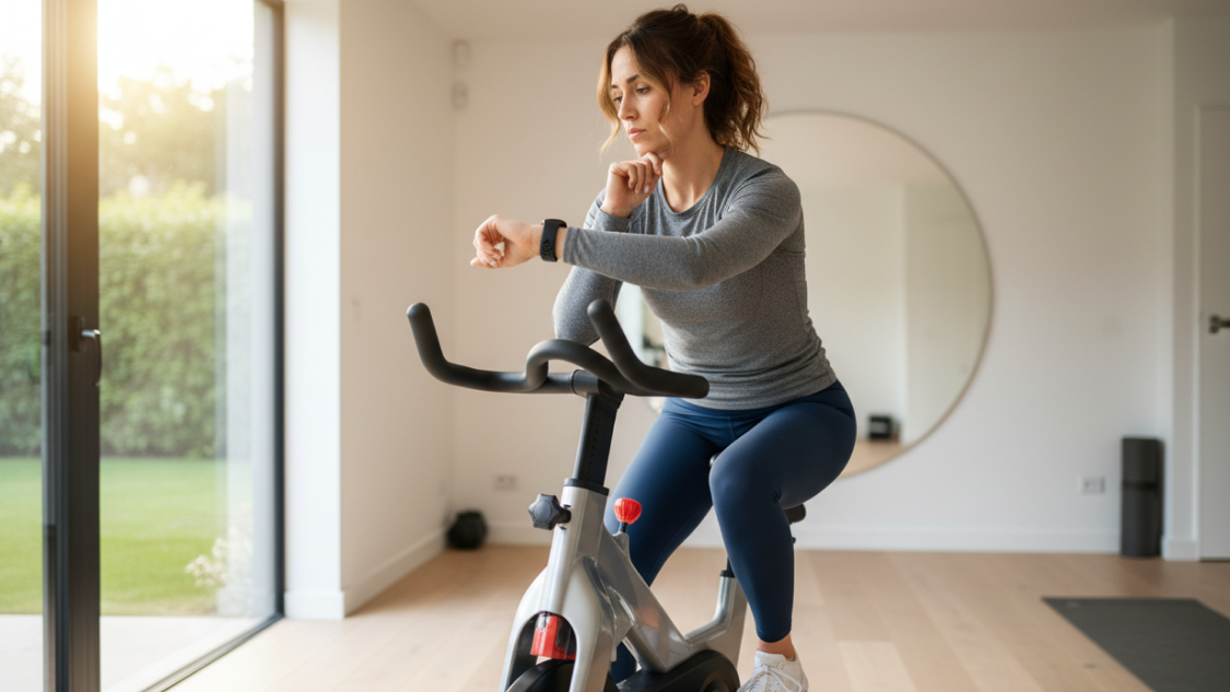 how long on an exercise bike equals 10k steps