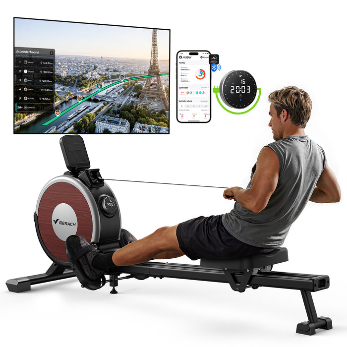 Q1S Home Smart Rower - Auto Resistance Magnetic Rowing Machine | MERACH