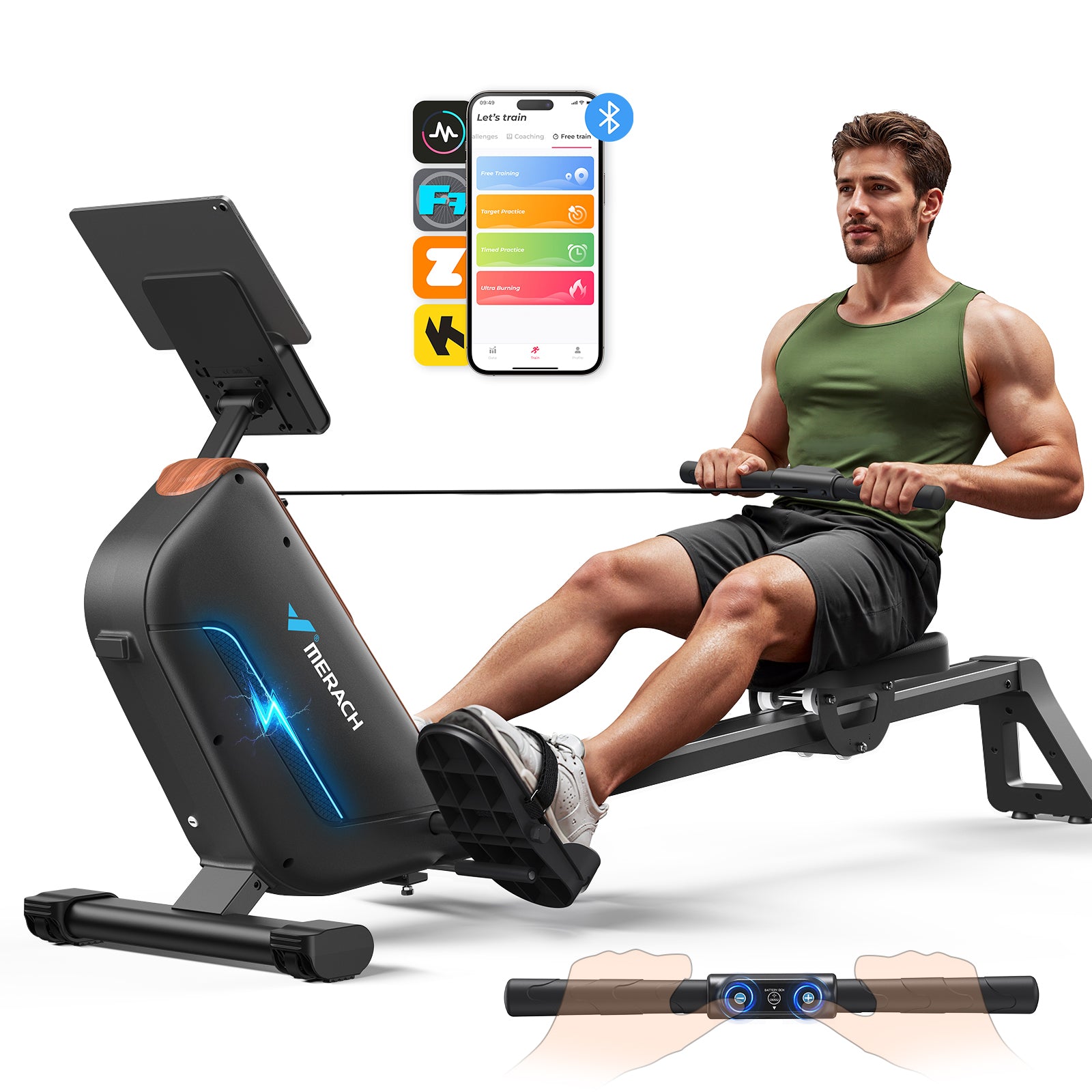 Smart R15 Pro Electric Rowing Machine – App Workouts & Quiet Power