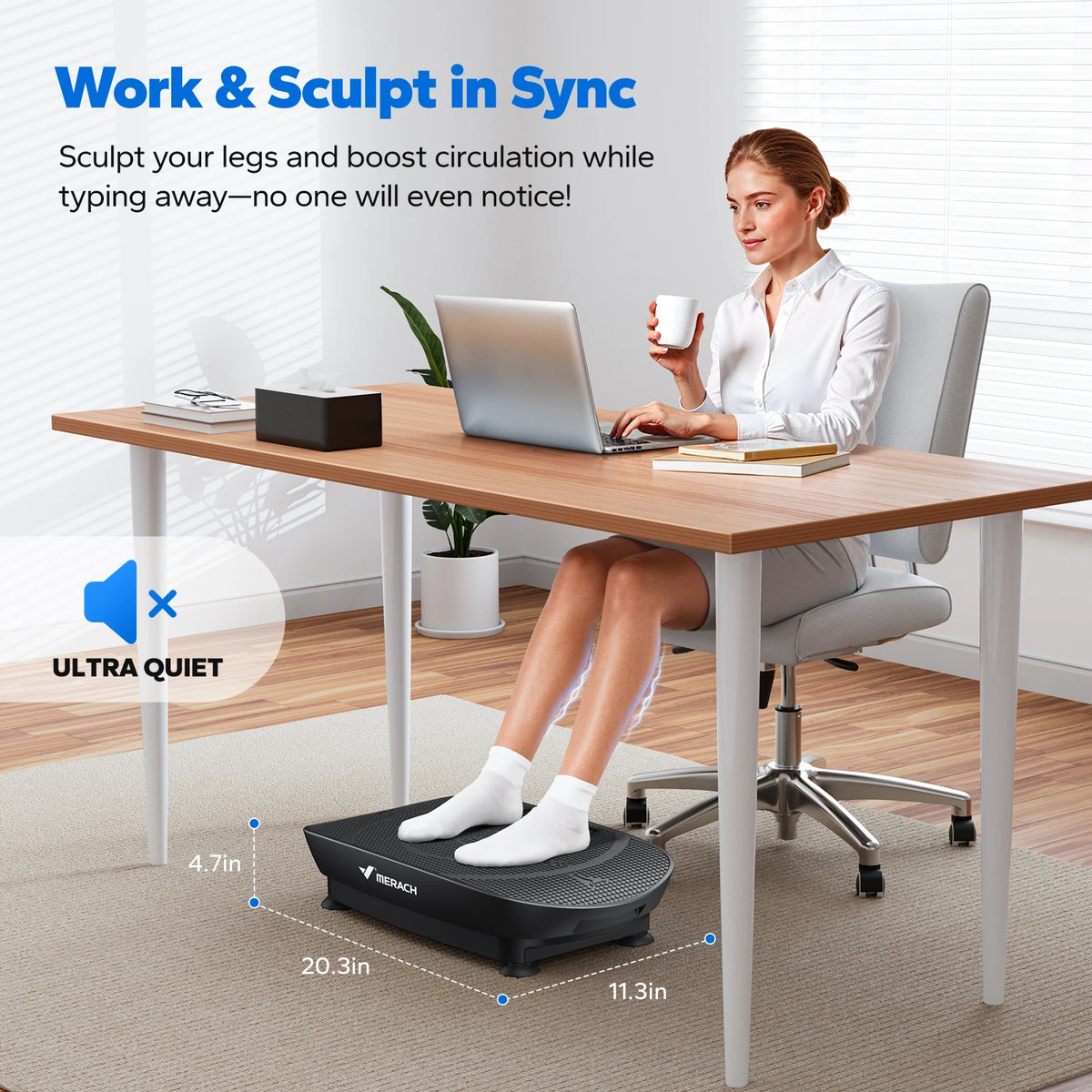 Portable Vibration Plate for Beginners - Affordable, Mini & Slim | MERACH