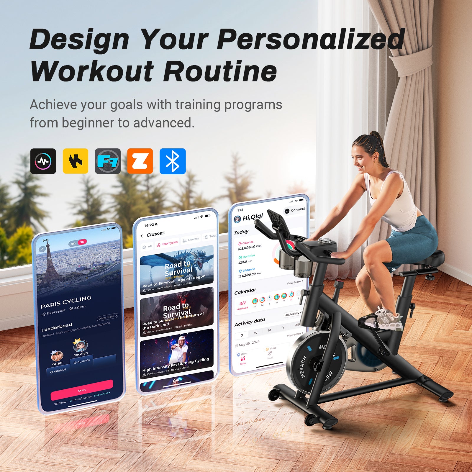 S26 Exercise Bike with 4-way Seat