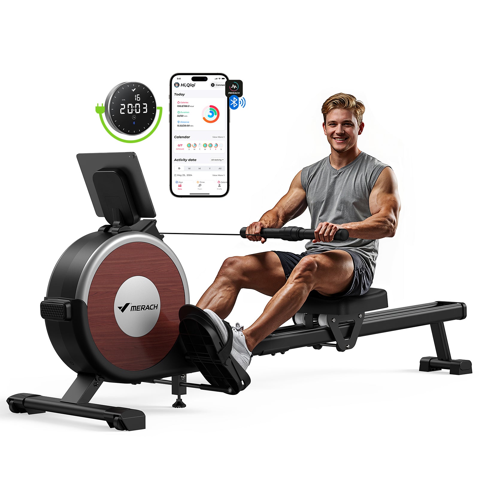 Q1S Auto Electromagnetic Smart Rower