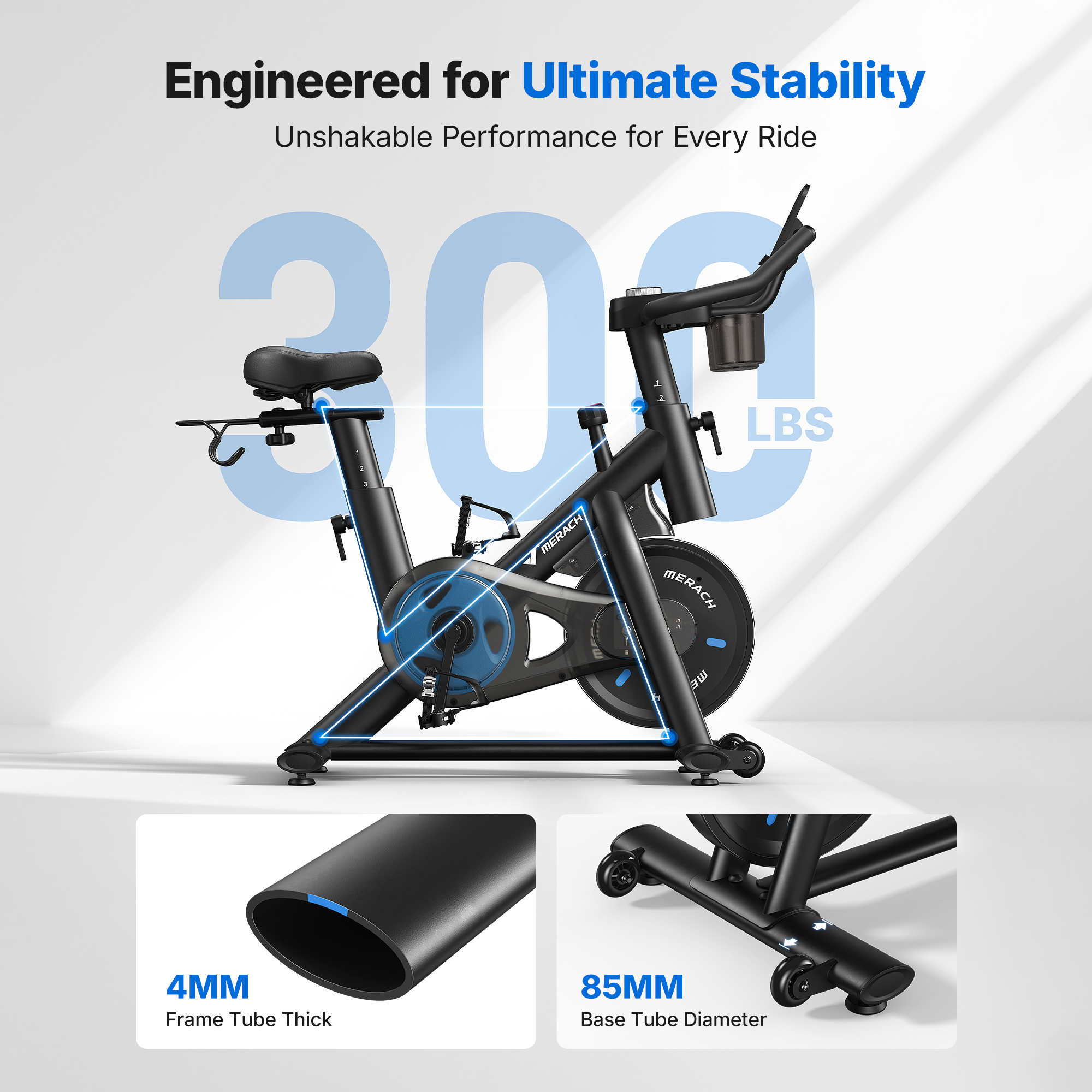 S26 Magnetic Exercise Bike with Dumbbell Rack