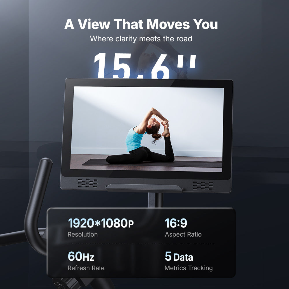 S08 Aura Recumbent Bike with 15.6'' HD Screen