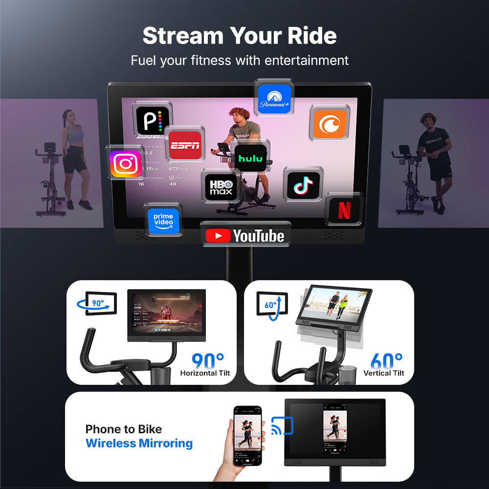 S08 Aura Recumbent Bike with 15.6'' HD Screen