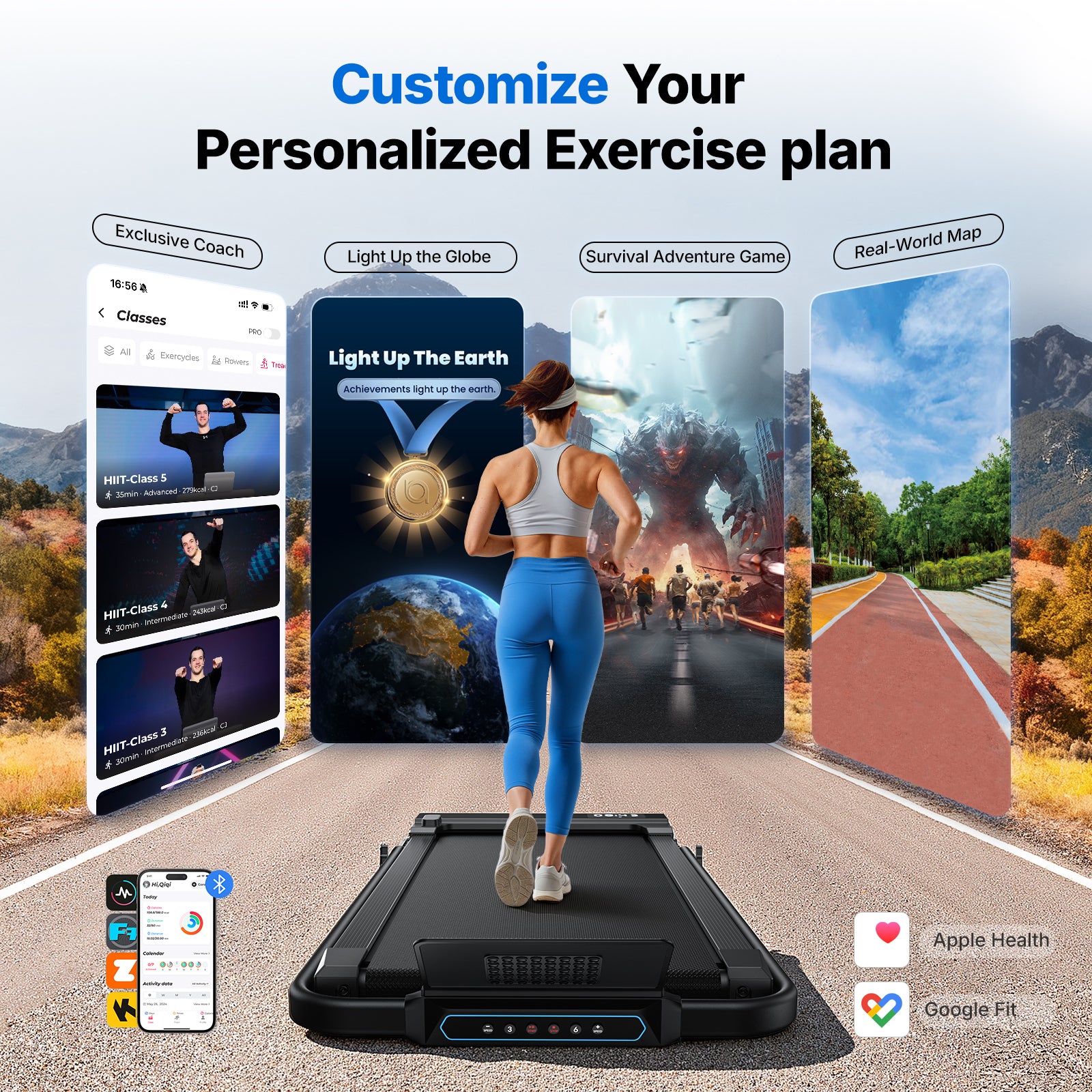 MERACH Walking Pad Treadmill with Handle Bar and 6% Incline, 7.6MPH 2 in1 Folding Treadmill for Home, 3.0HP Easy Store & Foldable Walking Pad with Incline, LED Screen, Smart APP, 300Lbs Capacity