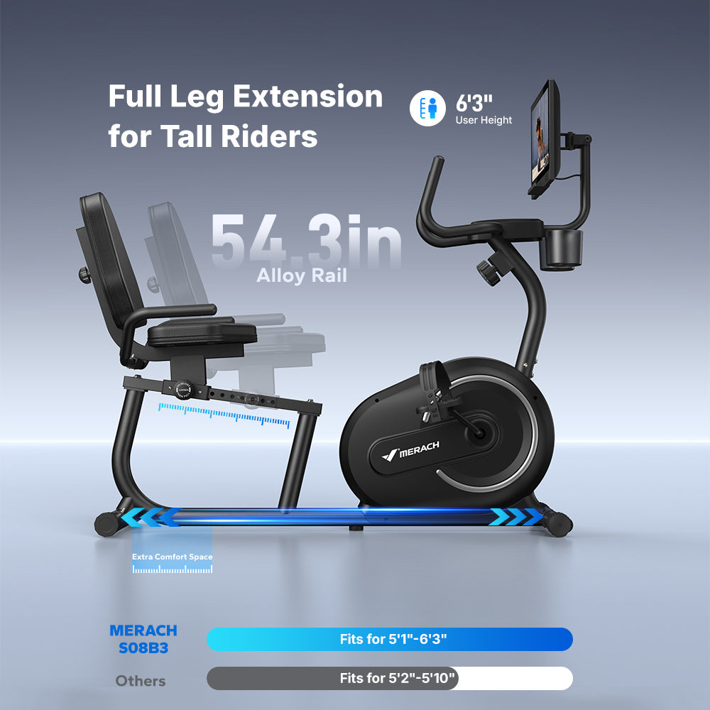 S08 Aura Recumbent Bike with 15.6'' HD Screen