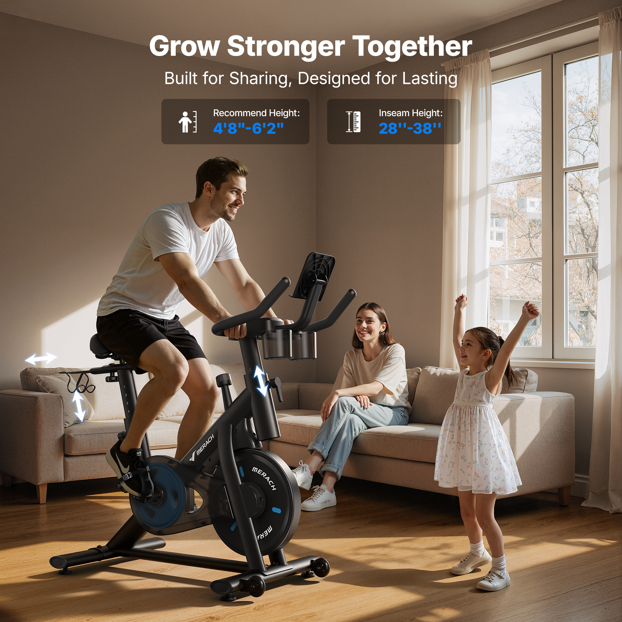 S26 Magnetic Exercise Bike with Dumbbell Rack