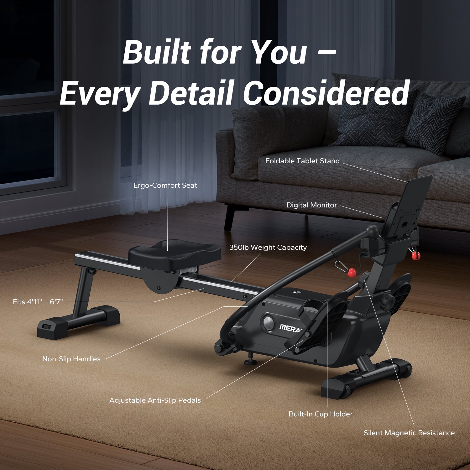 R26 Indoor Double-Scull Magnetic Rowing Machine