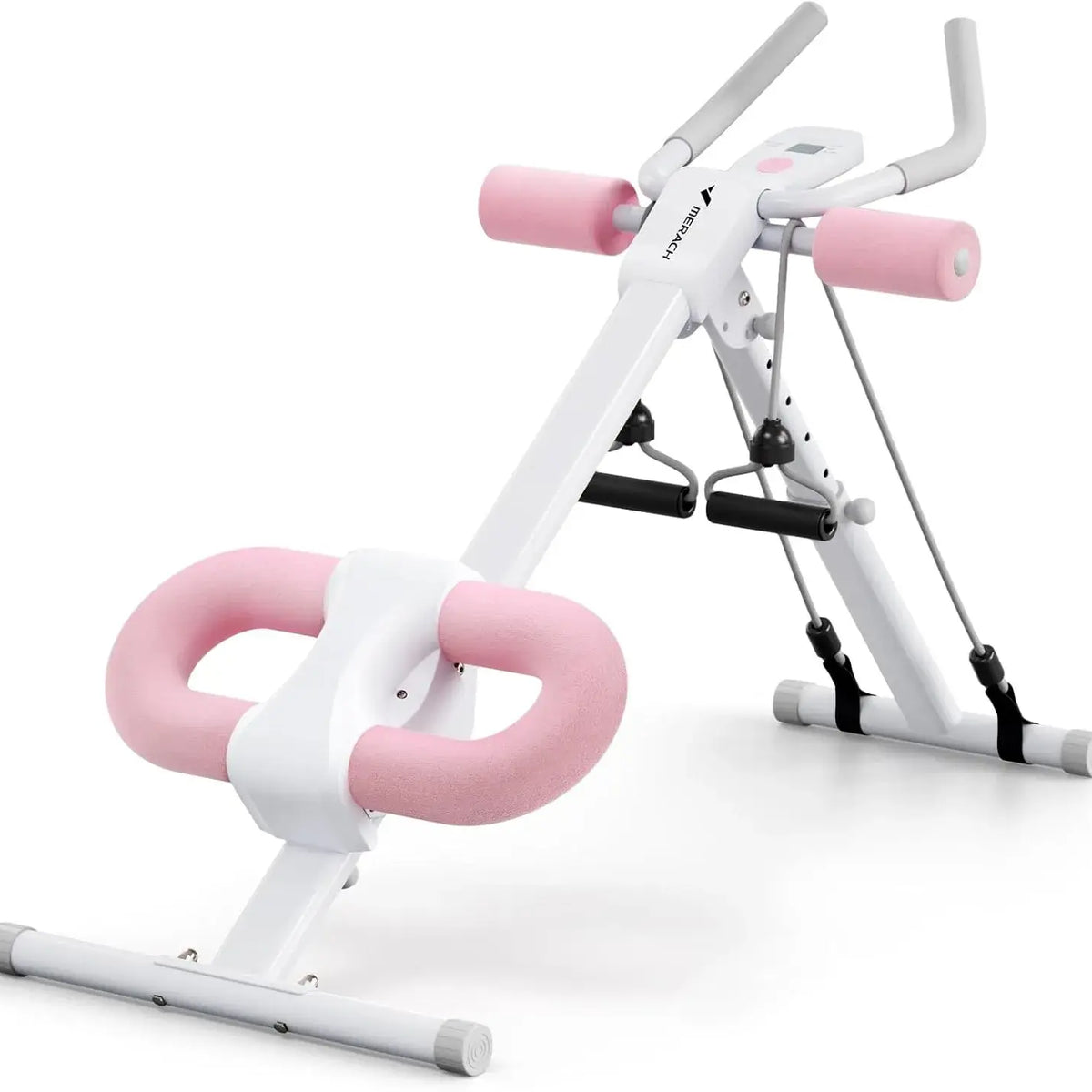 MERACH Adjustable Core Ab Exercise System Machine Full Body Workout for Home Gym Foldable Knee Protection Pink Trainer