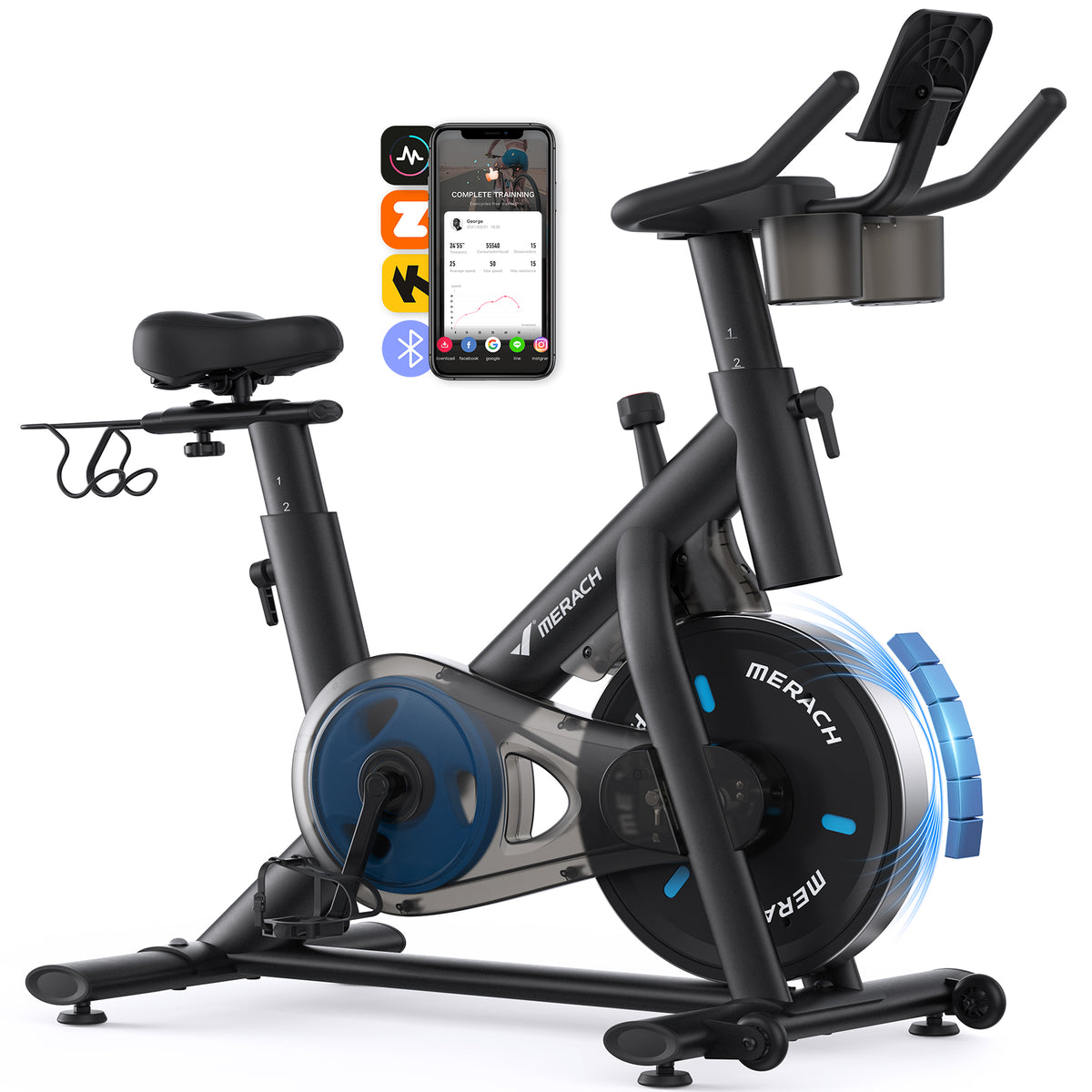 Merach Cycle MERACH S26 Cardio Workout Exercise Bike with Comfortable Seat Cushion ...
