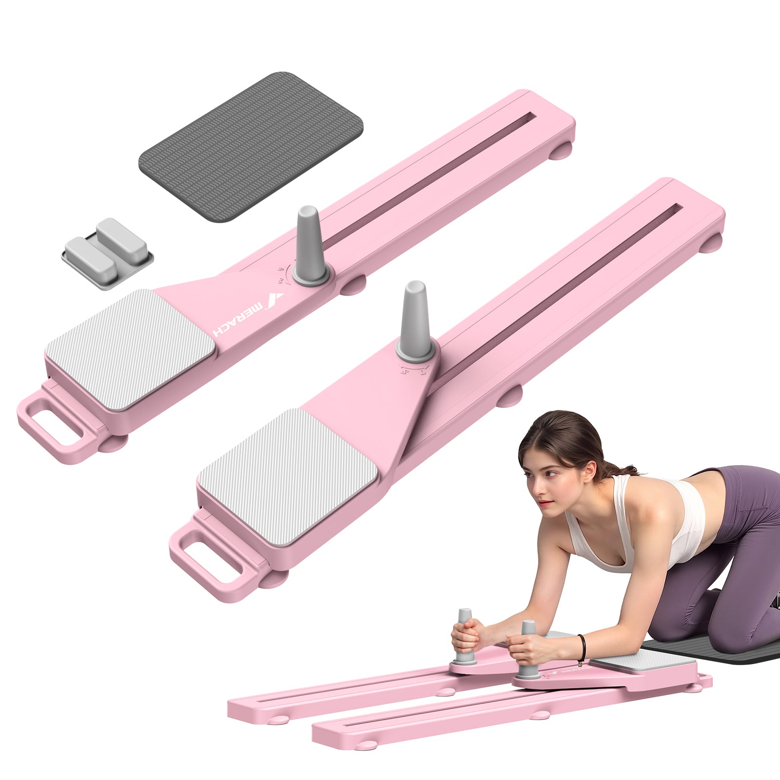 Machine Réformateur De Pilates Avec Minuterie - Planche D'entraînement Abdominal à Roulettes, Largeur Réglable
