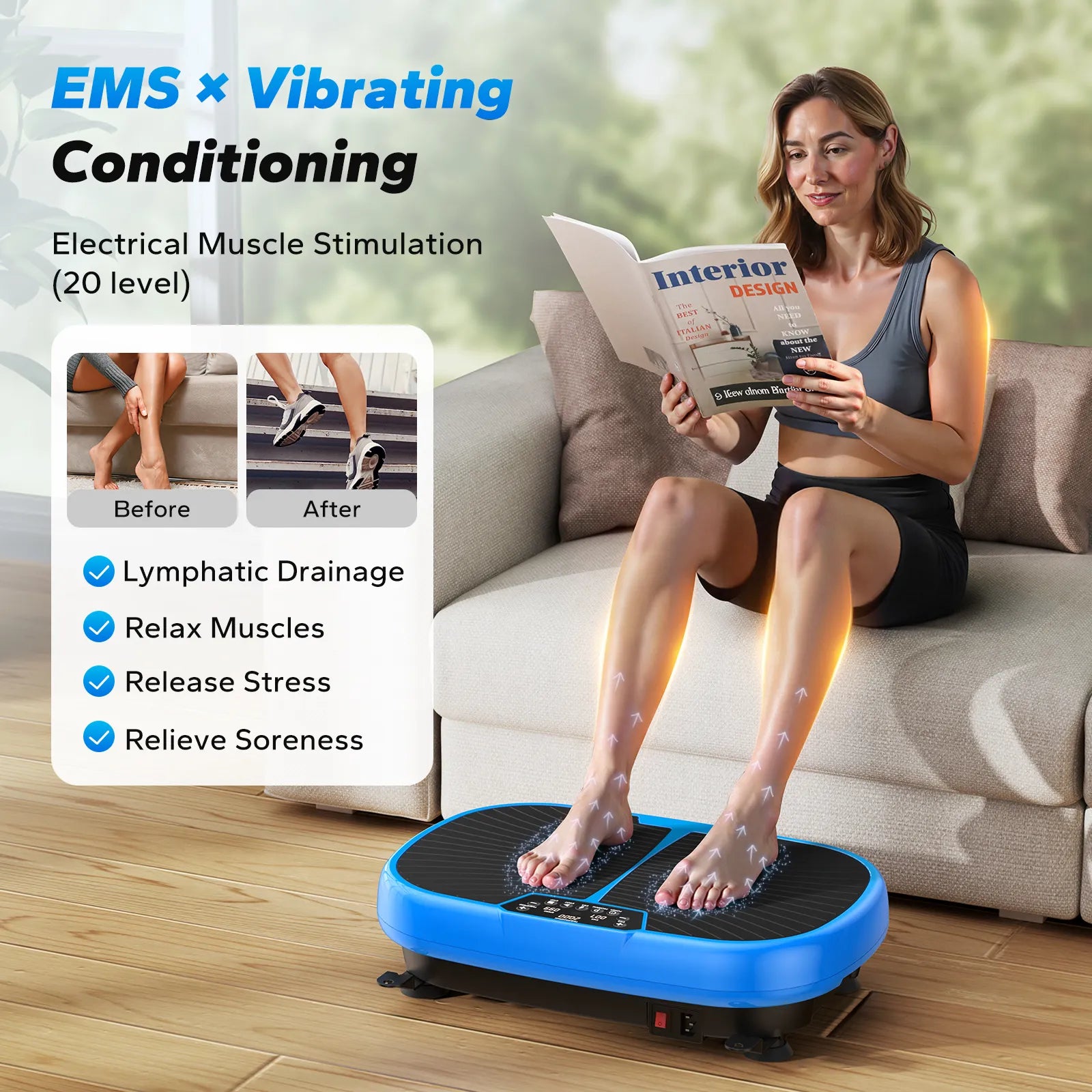 EMS Vibration Plate for Lymphatic Drainage & Weight Loss