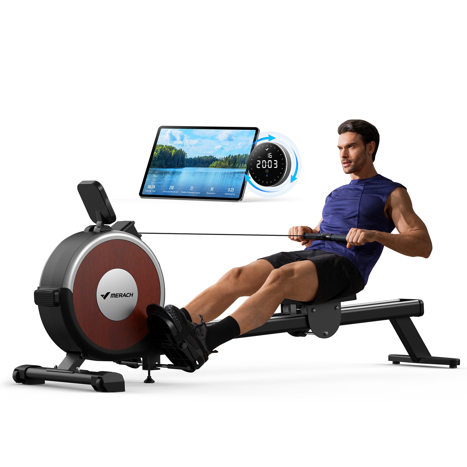 Resistance Rower MERACH's Budget-Friendly Q1S Home Smart Rower with Auto Resistance