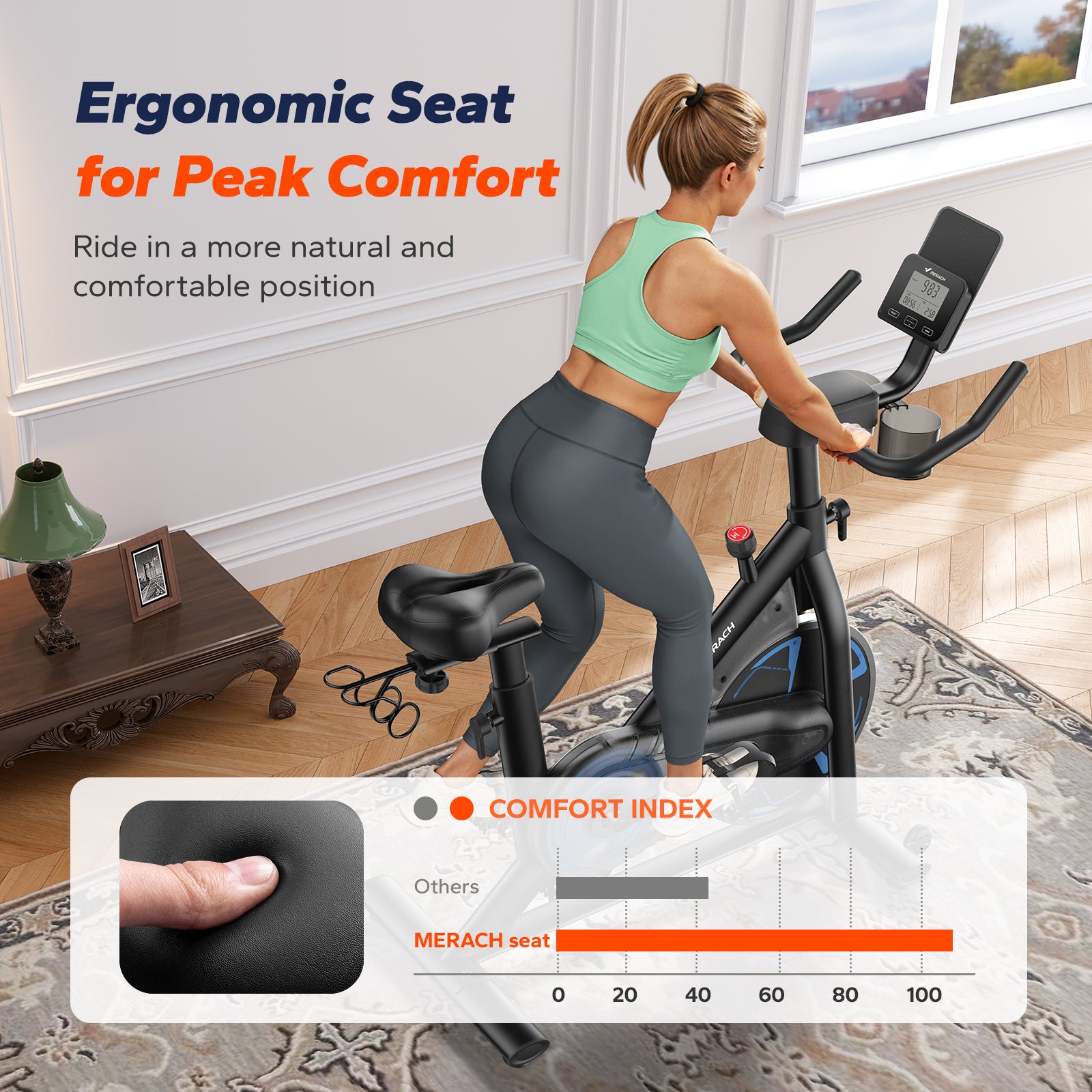 S36 Magnetic Exercise Bike with 330lbs Capacity