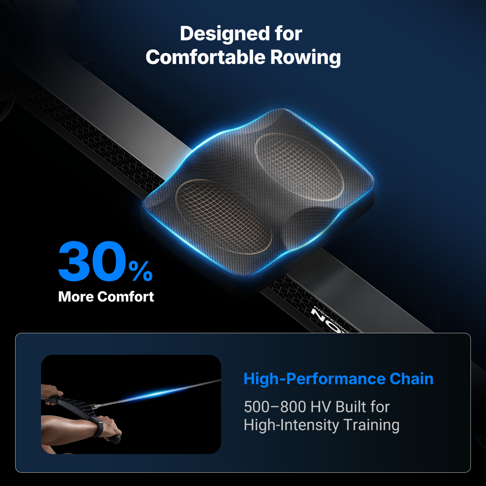 NovaRow R50 Pro Air Rower with Upgraded Backlit Monitor
