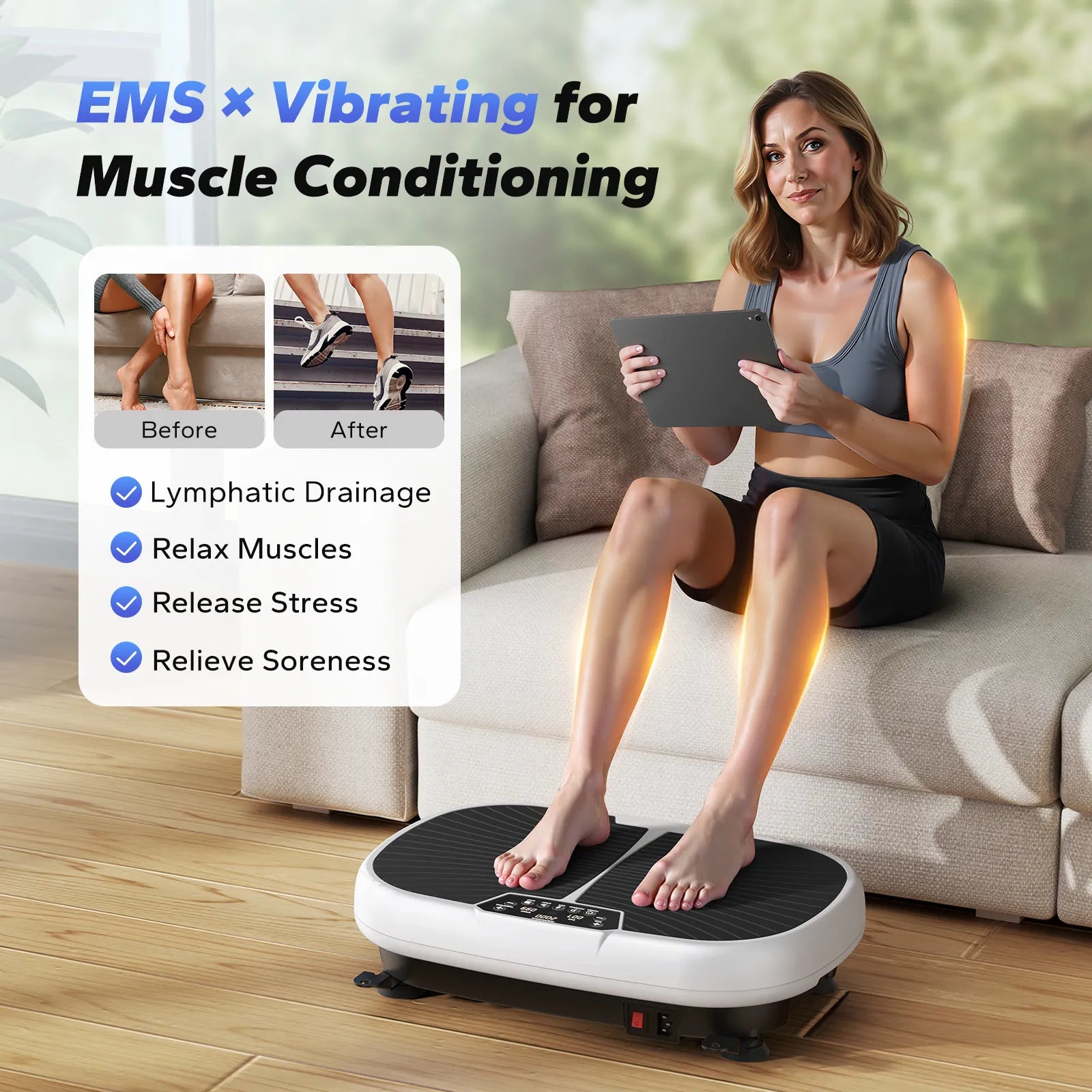 MERACH EMS Vibration Plate White - 99 Speed Levels & 6 Auto Programs for Full Body Workout & Muscle Recovery MERACH EMS Vibration Plate White - 99 Speed Levels & 6 Auto Programs for Full Body Workout & Muscle Recovery