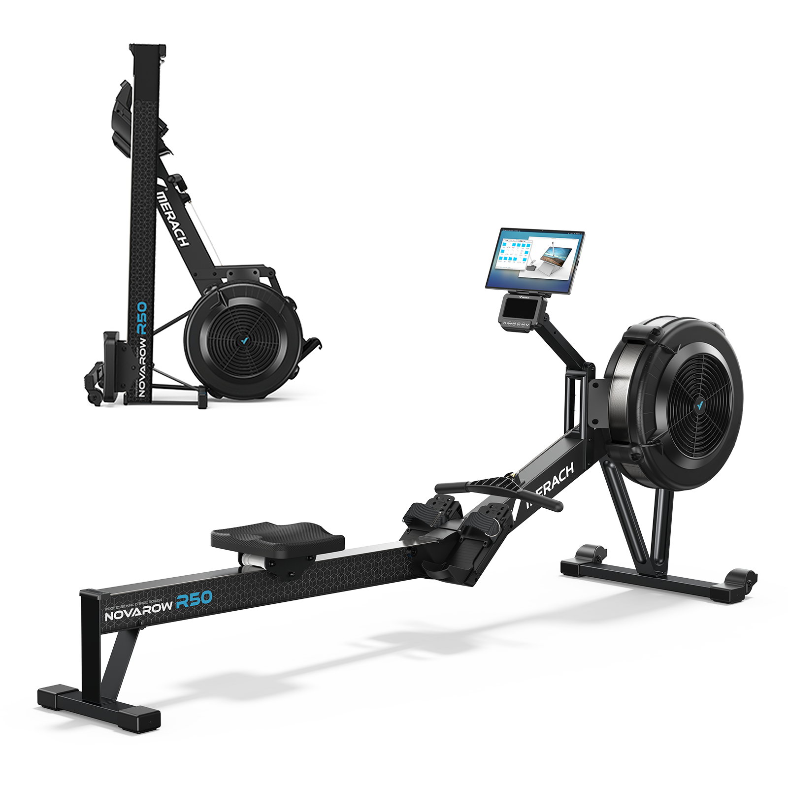 NovaRow R50 Pro Air Rower with Upgraded Backlit Monitor