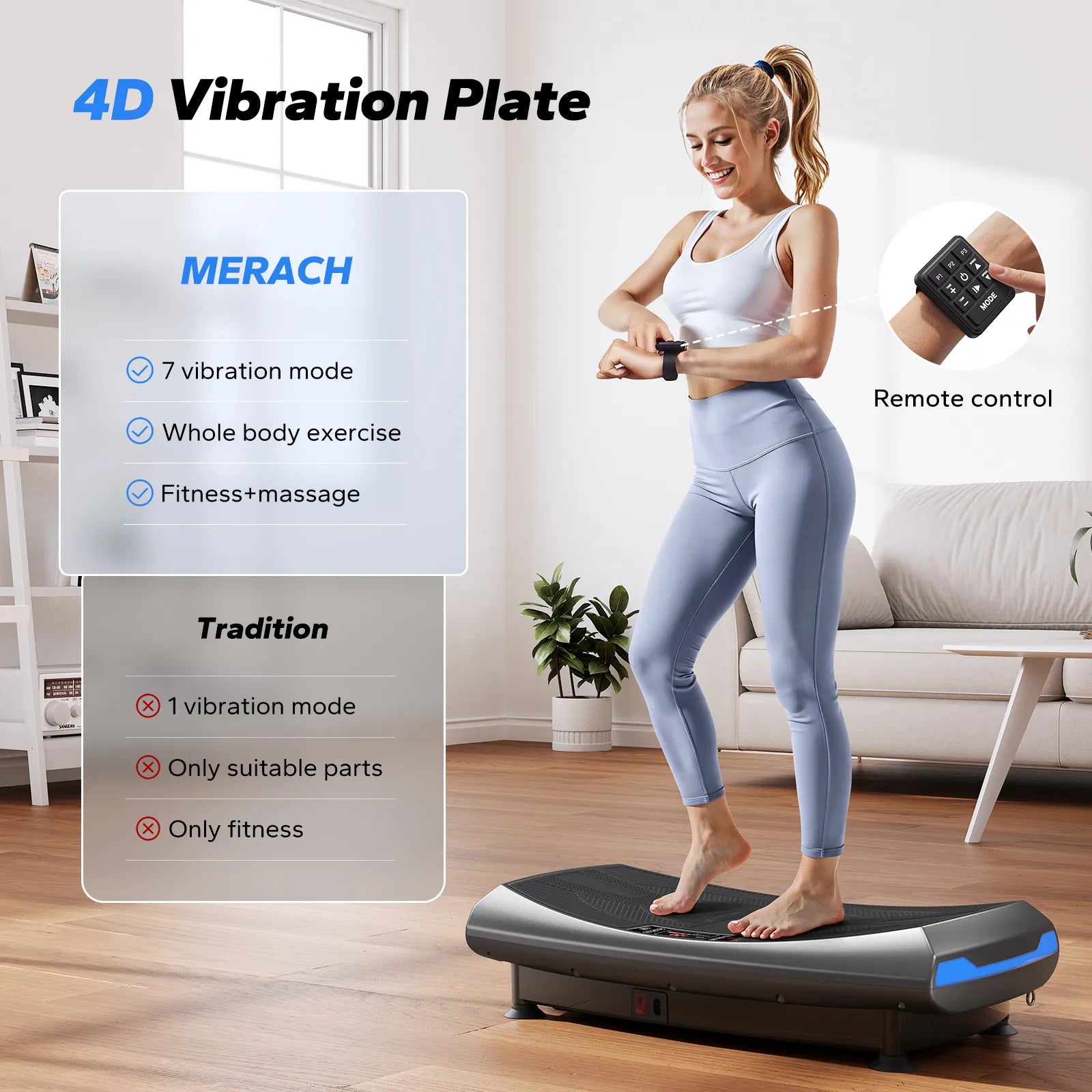 CV60 4D Curved Lymphatic Drainage Vibration Plate with Turbo Power