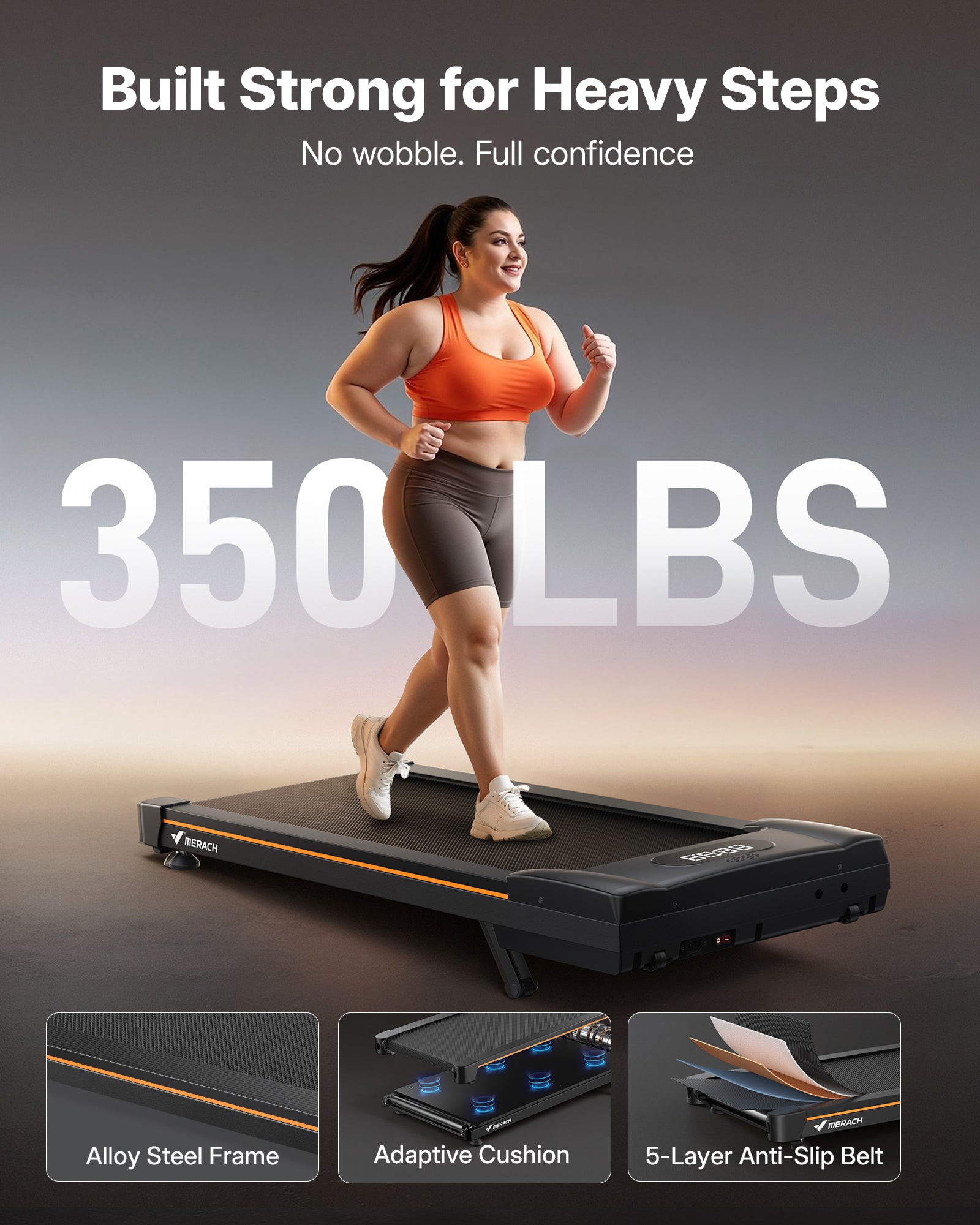 MERACH Walking Pad Treadmill with Incline 10% Auto Incline, 350LBS Capacity Treadmills for Home, Under Desk Compact Treadmill 3.0HP Strong Walkingpad with Bluetooth Speaker & Remote Control