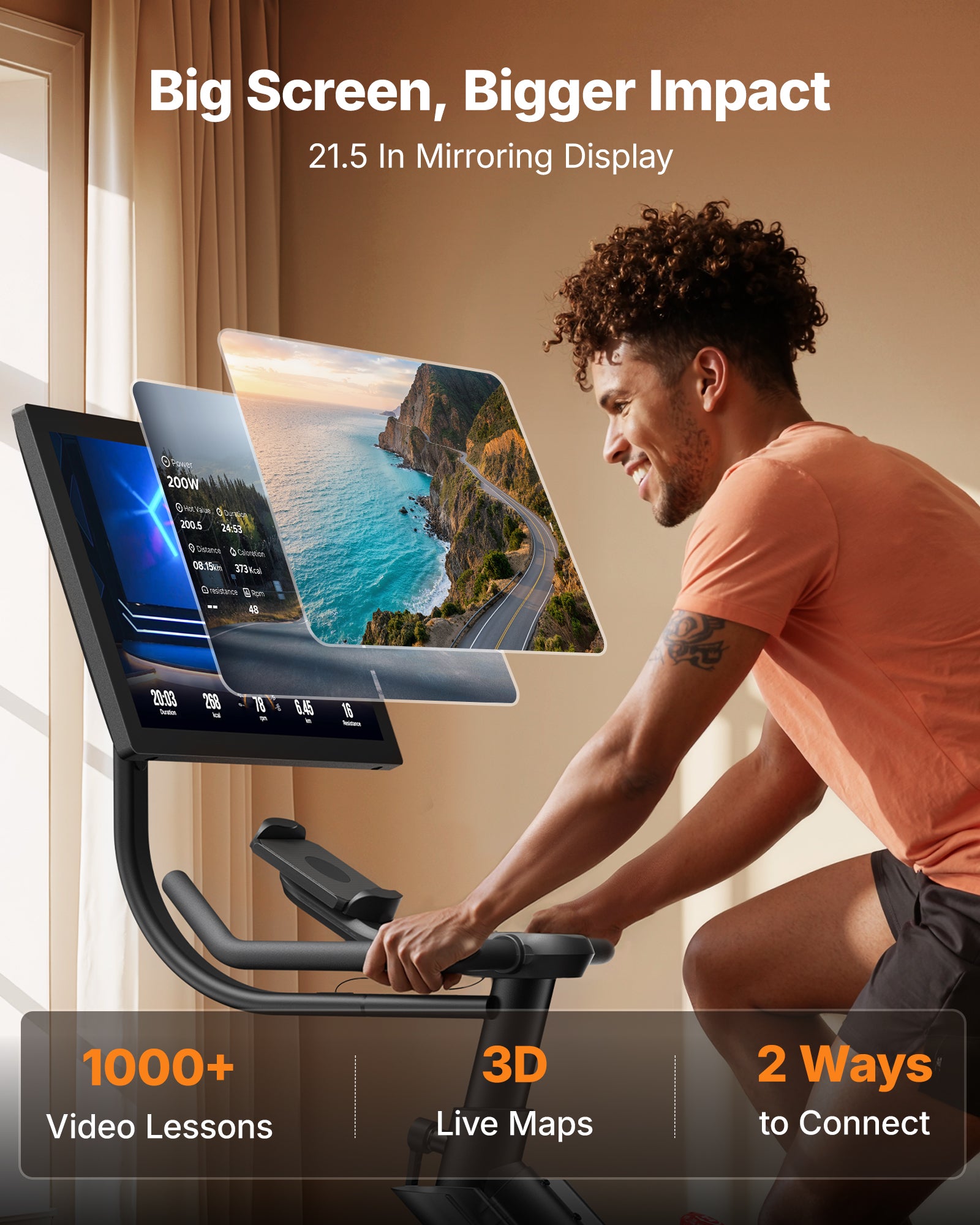 S29 Aura Exercise Bike with 21.5'' Big Screen