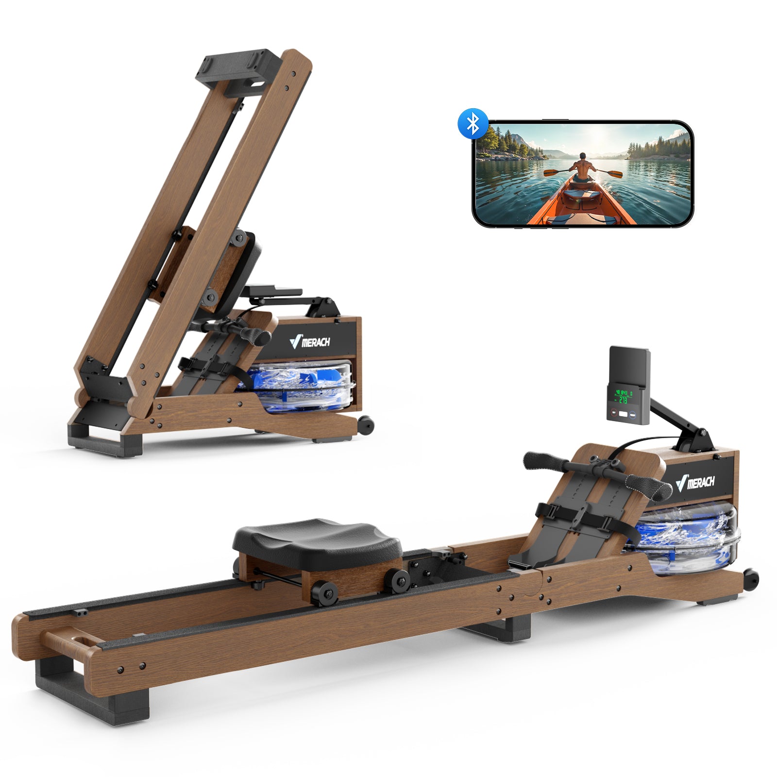 R23 Eco-Rubberwood Water Rowing Machine