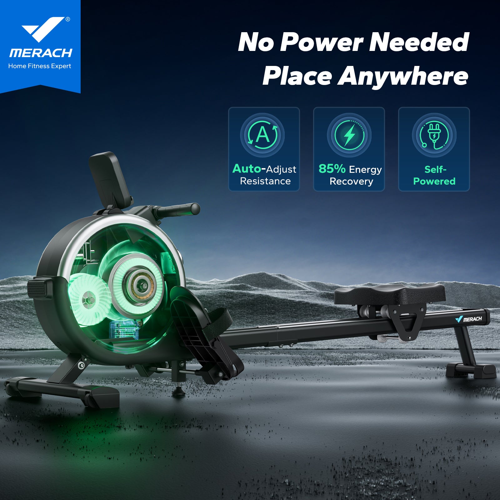 Q1S Self-Powered Auto Magnetic Rower