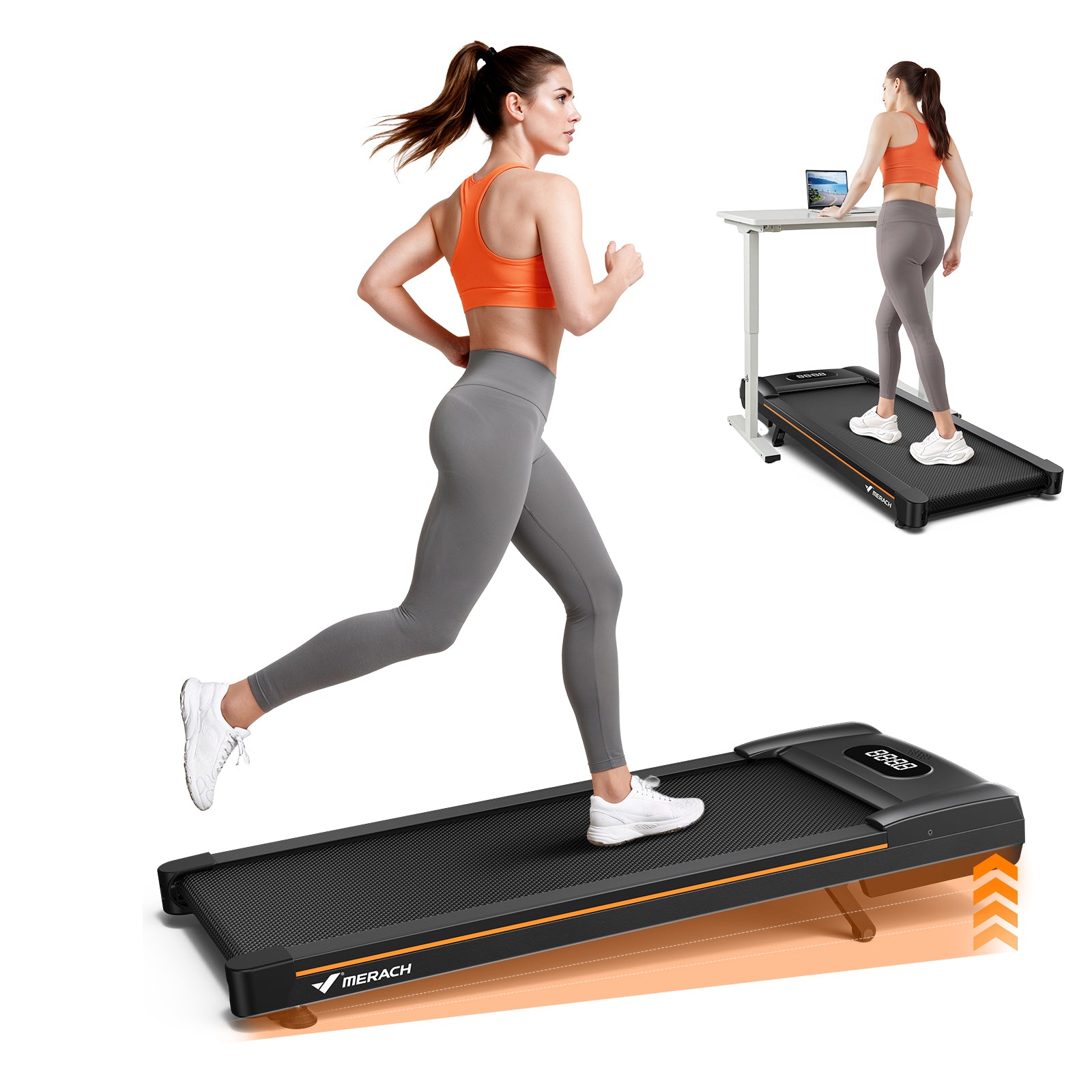 MERACH Walking Pad Treadmill with Incline 10% Auto Incline, 350LBS Capacity Treadmills for Home, Under Desk Compact Treadmill 3.0HP Strong Walkingpad with Bluetooth Speaker & Remote Control