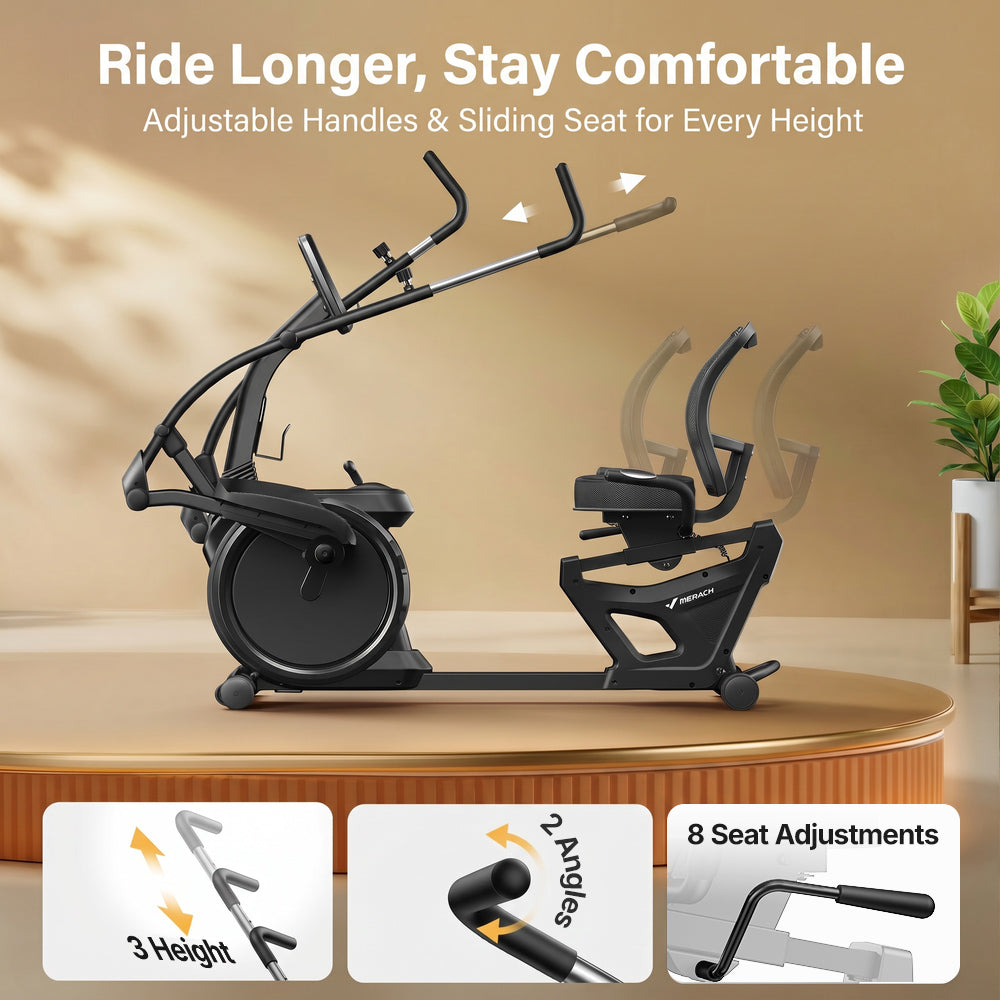 Low-Impact Recumbent Cross Trainer for Full-Body Cardio & Home Use