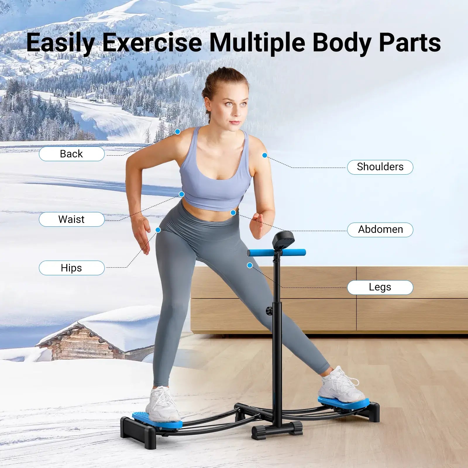 [Special offer]Black Foldable & Adjustable Height Simulated Ski Trainer