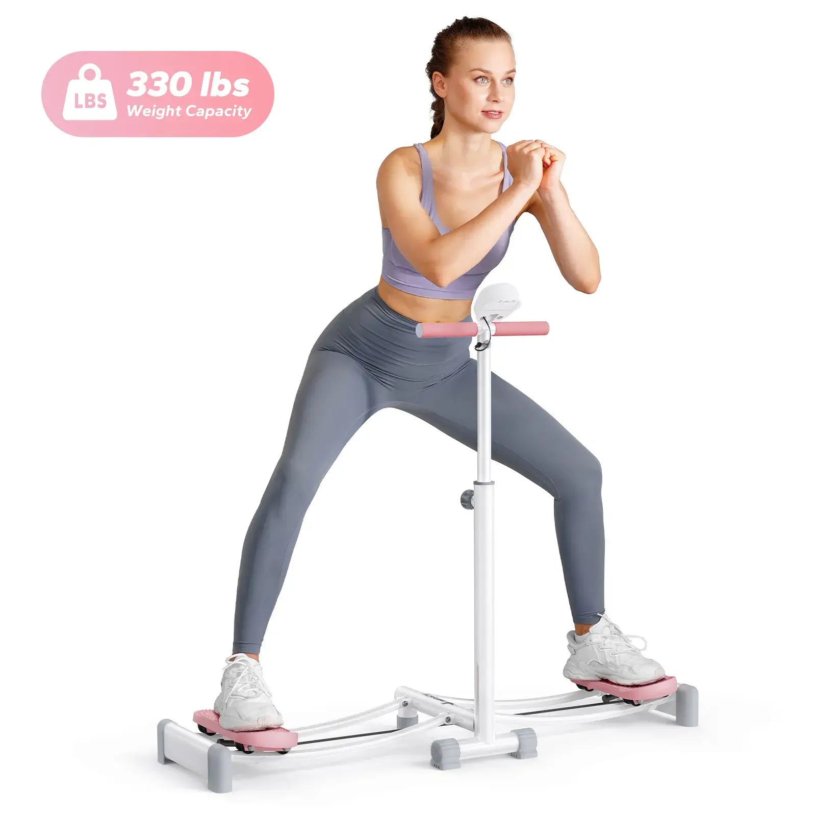 Foldable and Adjustable Height Simulated Ski Trainer