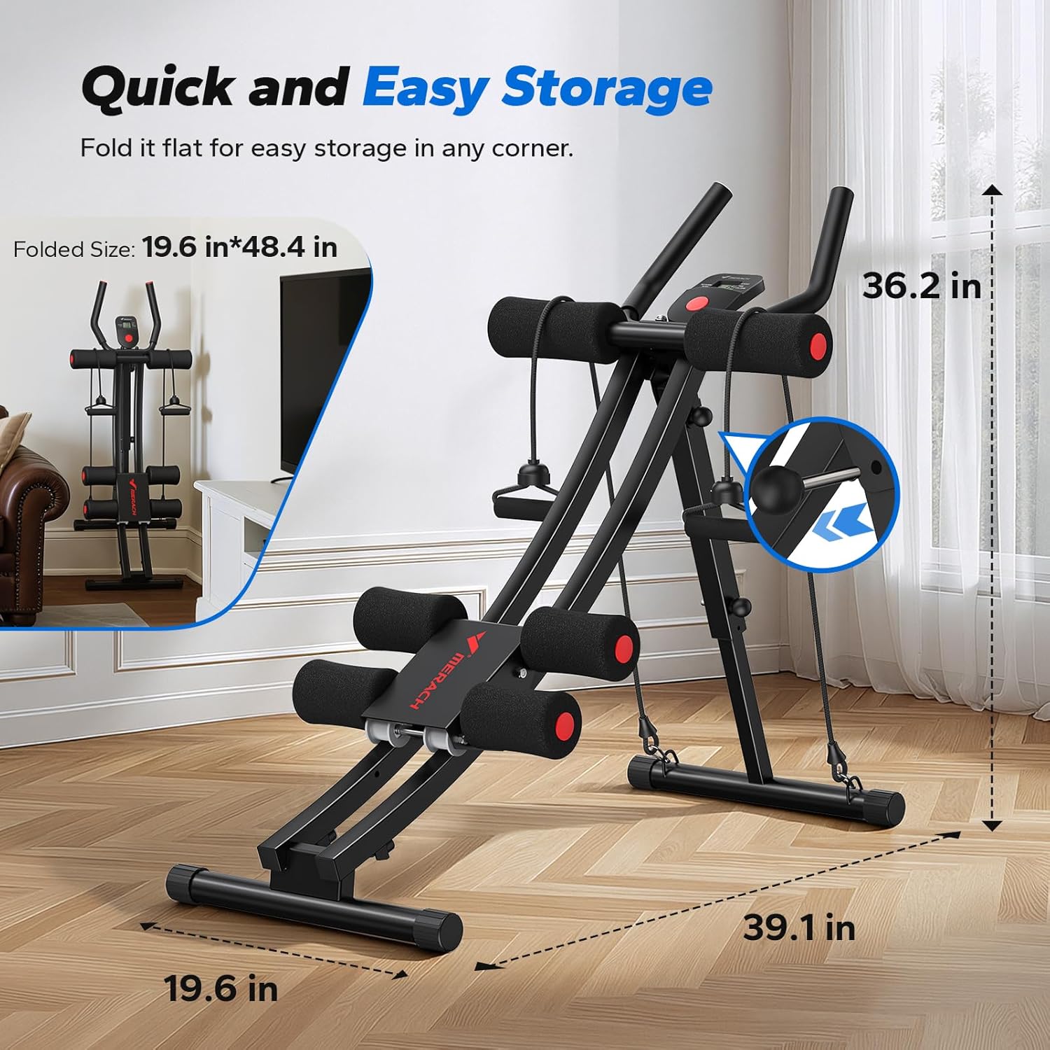 Foldable Ab Machine with Single-Side Motion