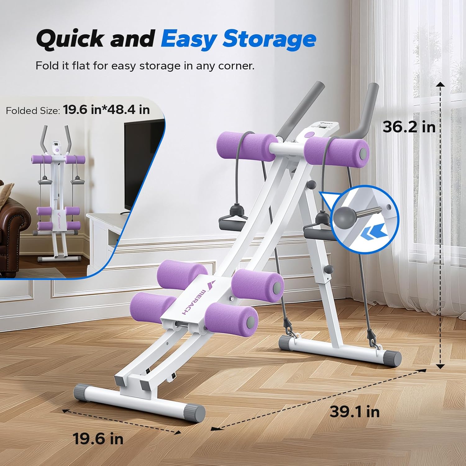 Foldable Ab Machine with Single-Side Motion