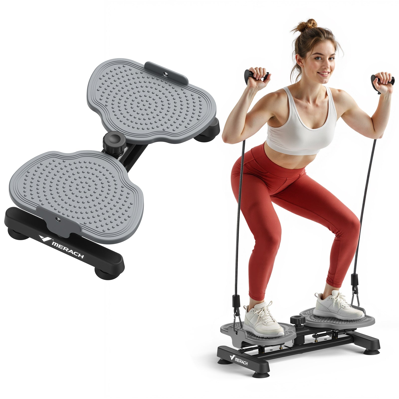 Ab Crunch Machine Waist Twister Machine, Board With Resistance