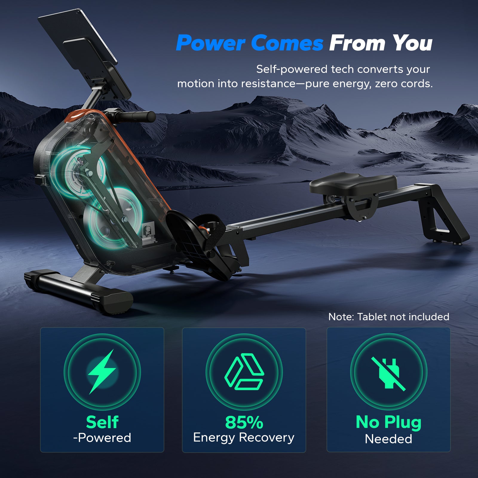 R15 Self Power Rowing Machine for Back Muscle Building