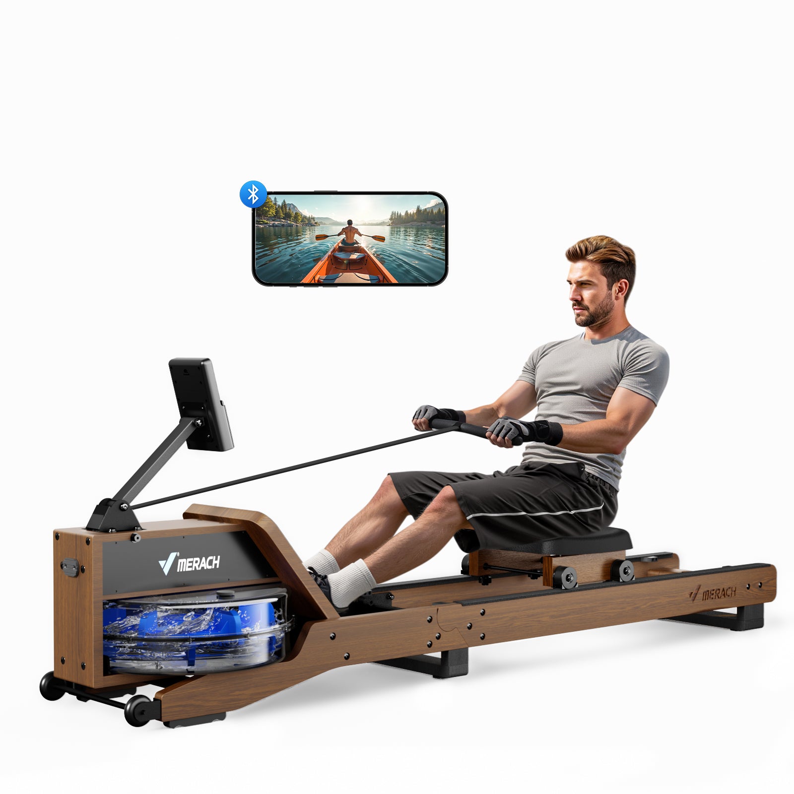 CoreRow R300 Rubberwood Water Rower - Indoor Rowing Machine | MERACH